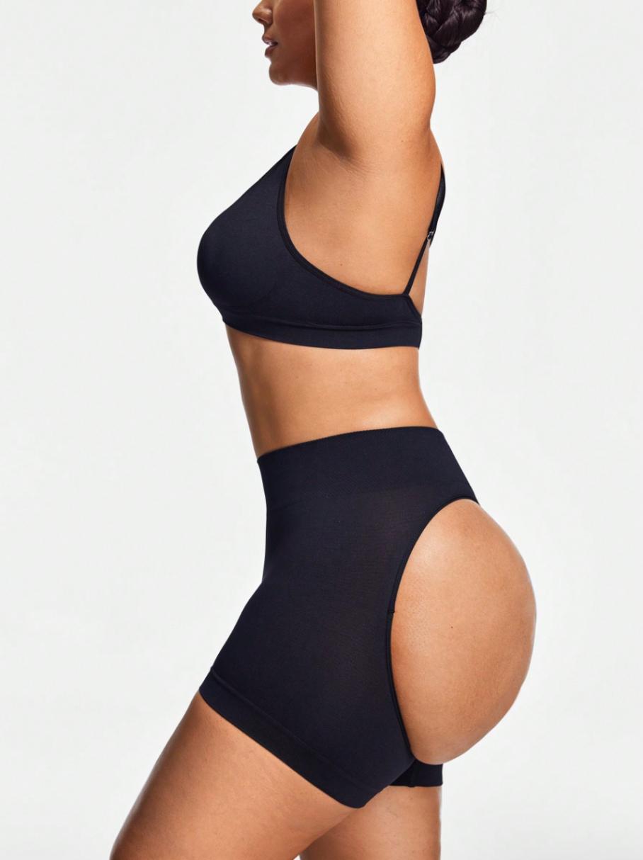 Plus Size Backless Butt-Lift High-Waist Shaper Shorts
