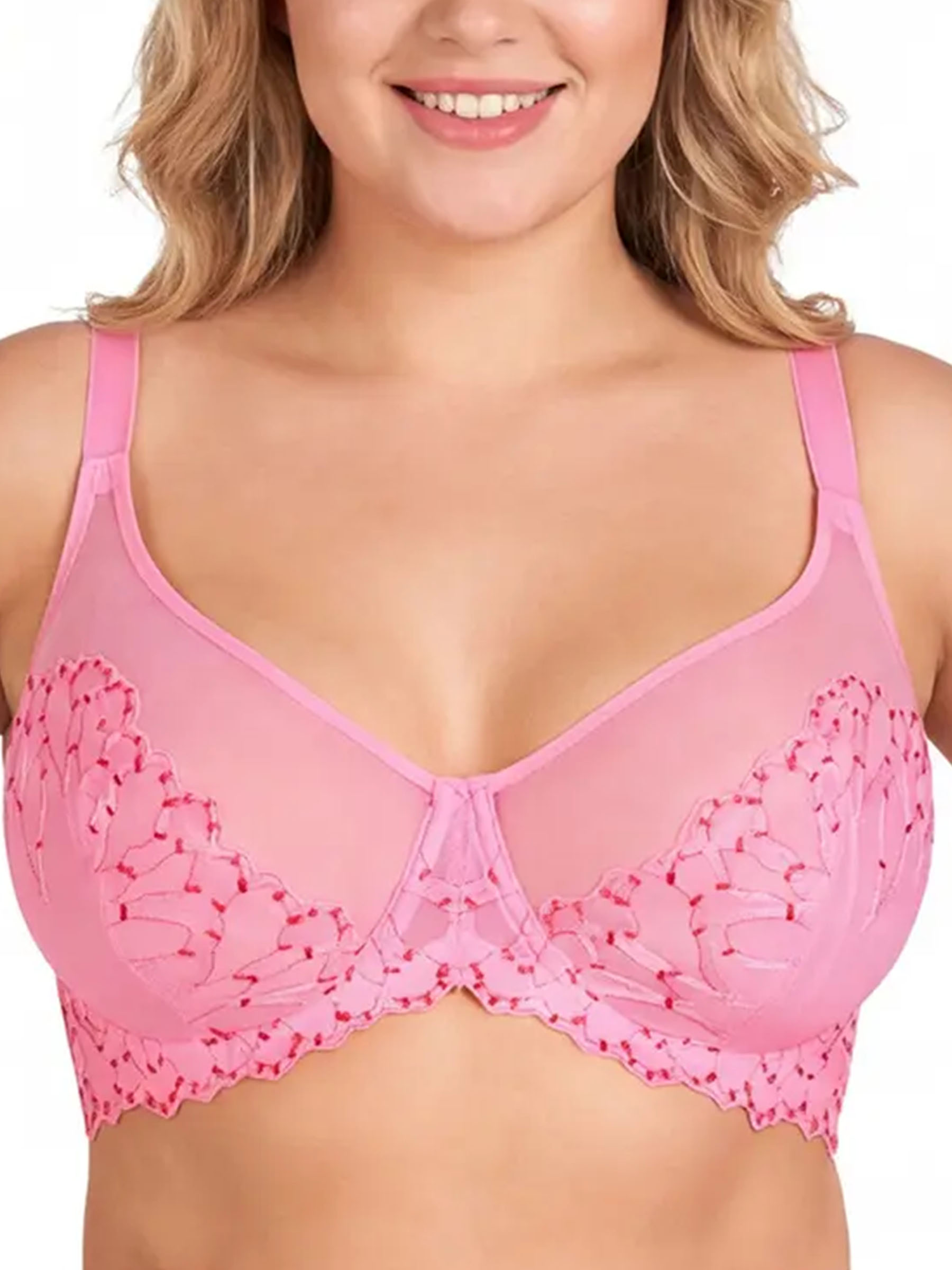 Embroidered Lace Unlined Full Coverage Bra