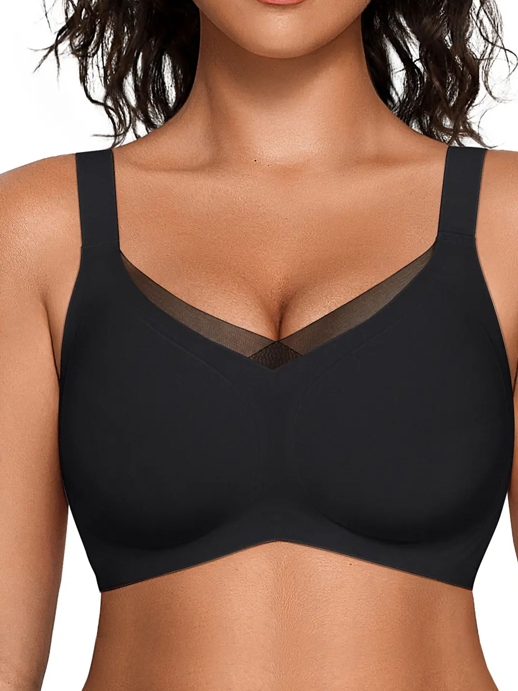Wireless V-Neck Seamless T-Shirt Bra