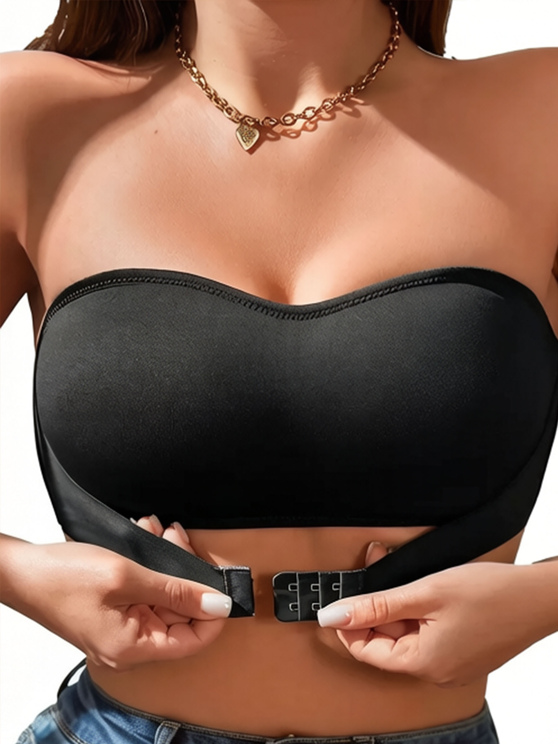 Front Buckle Strapless Wireless Bandeau Bra