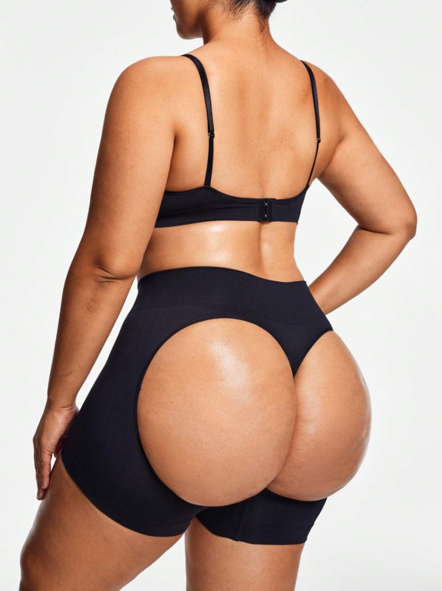 Plus Size Backless Butt-Lift High-Waist Shaper Shorts