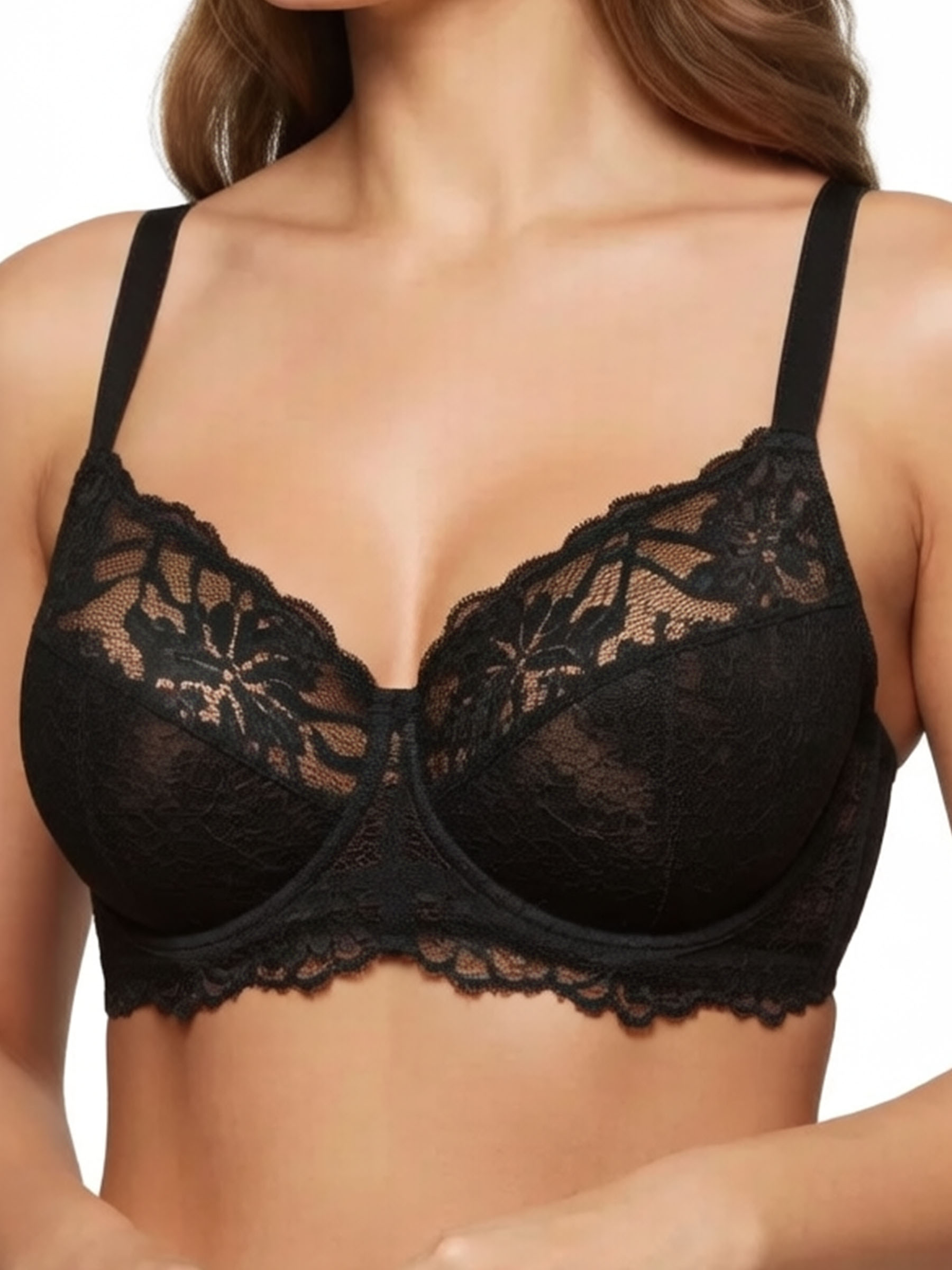 Full Coverage Unlined Underwire Lace U-back Bra