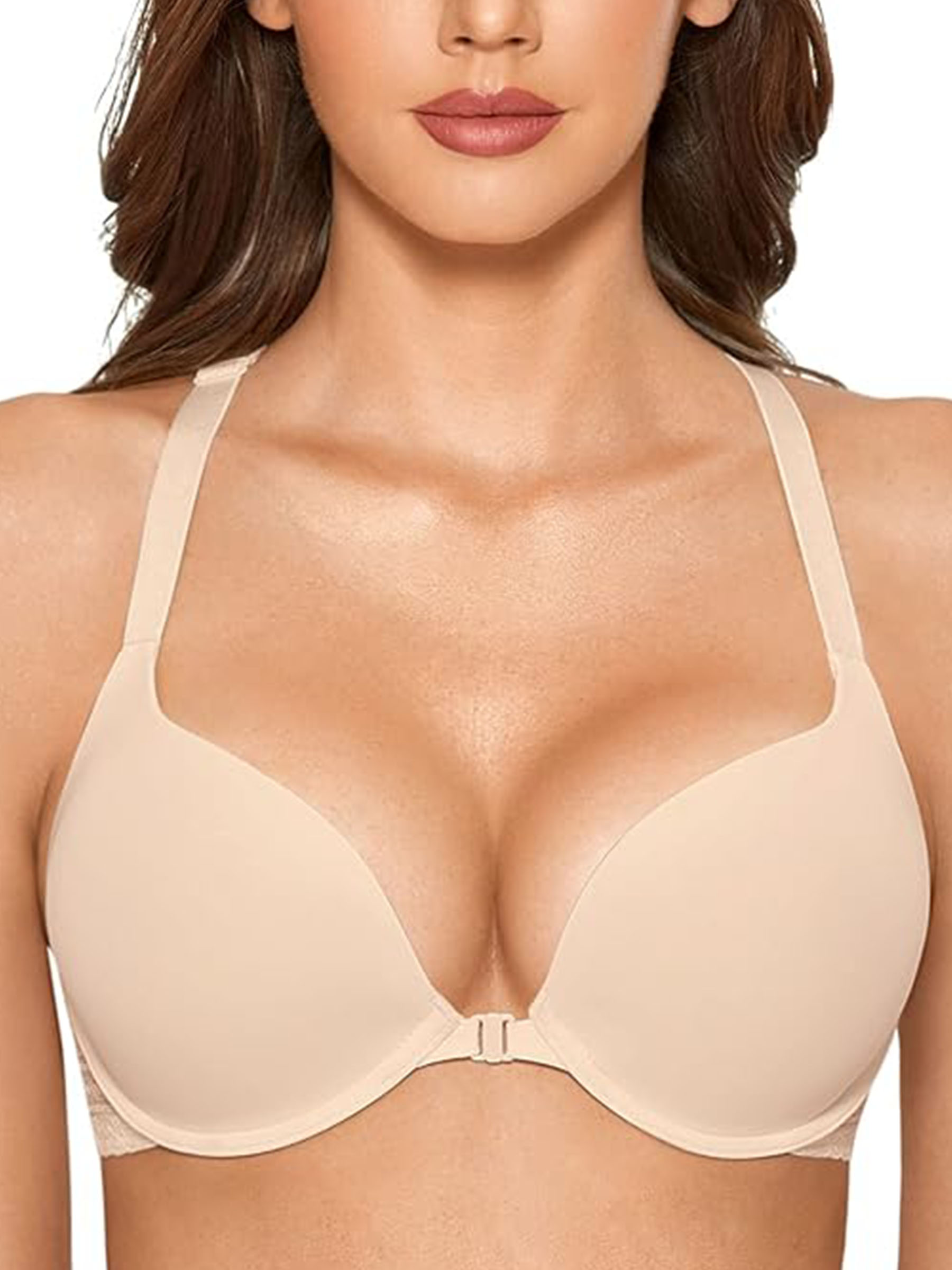 Lace Underwire Plunge Push Up Bra
