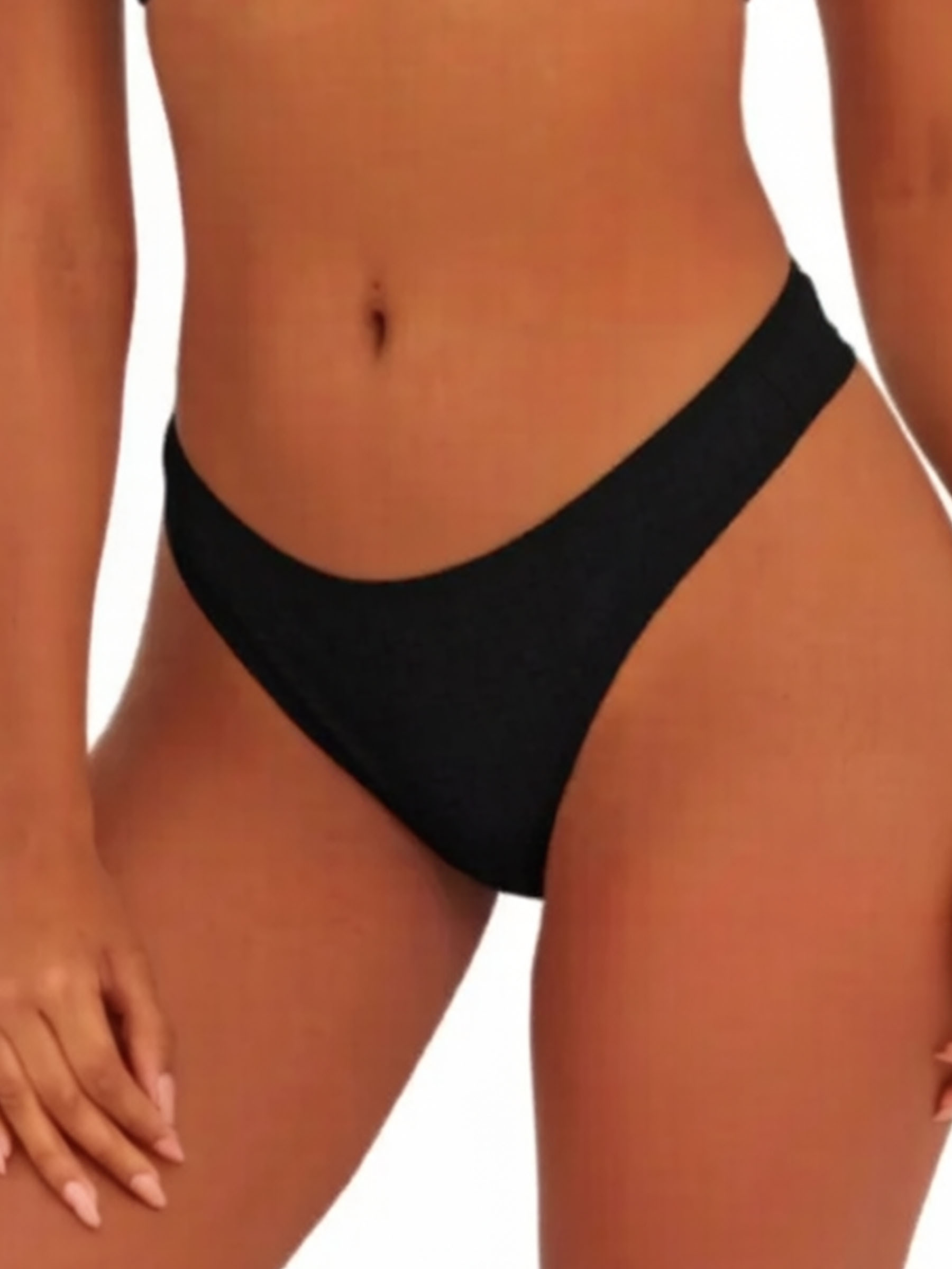 Low Rise Ribbed Cotton Thongs - Soft Breathable High-Cut Underwear