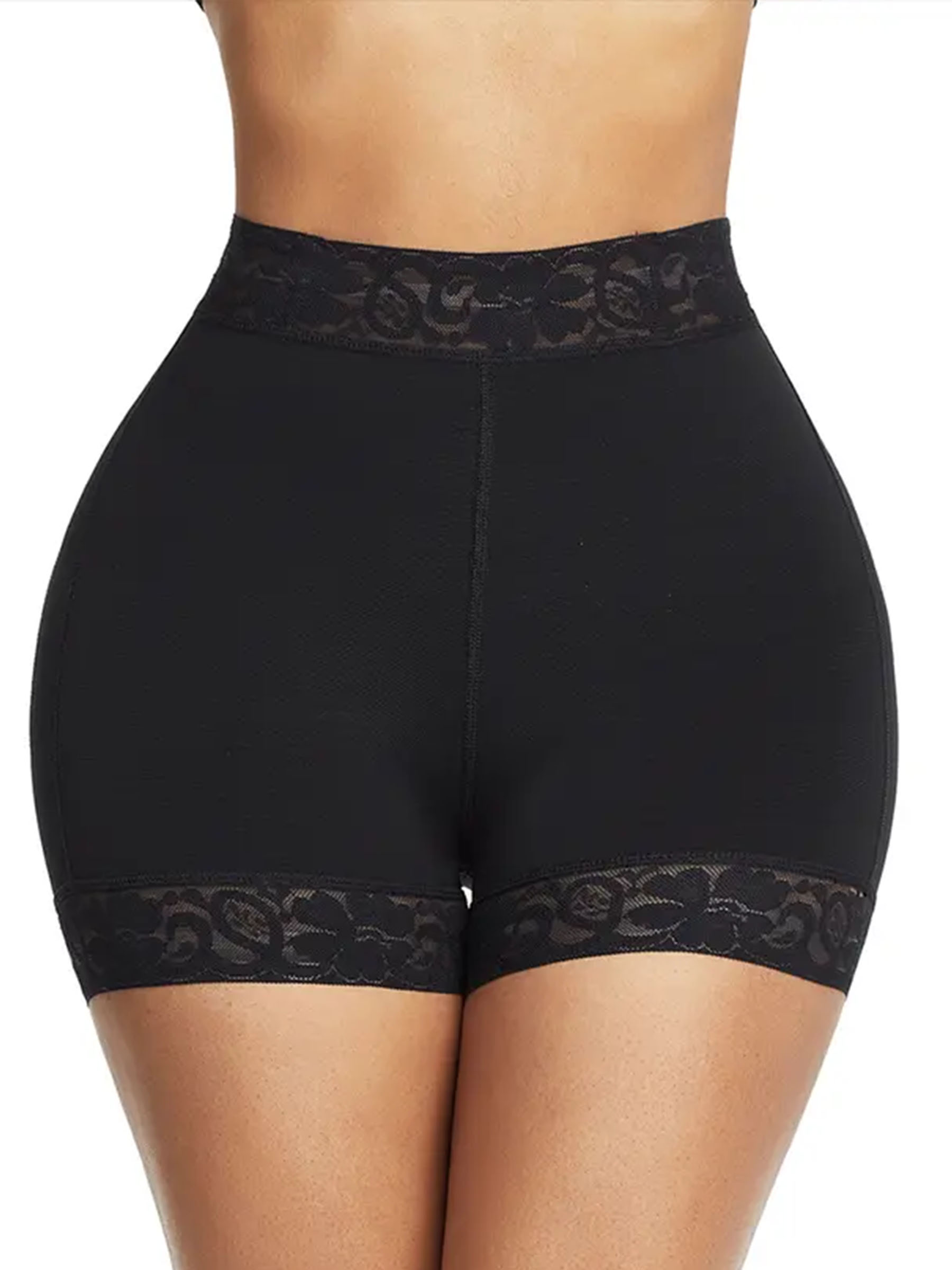 Butt Lifter Tummy Control Shapewear Shorts - Lace Trim Compression Underwear