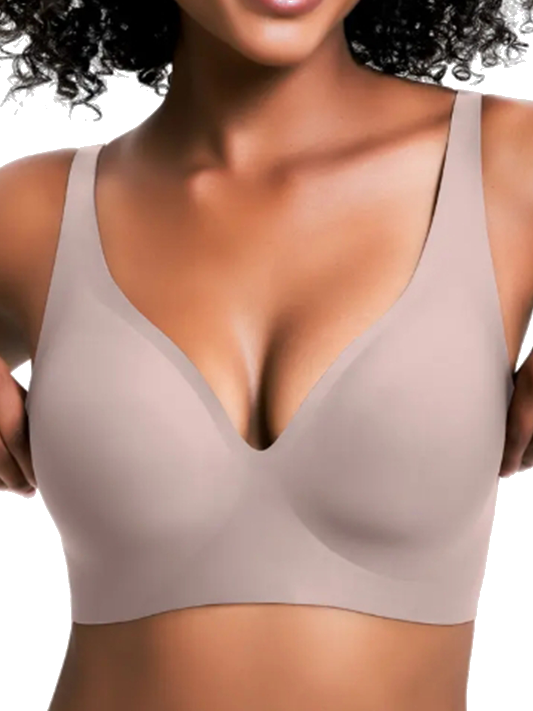 Jelly Wireless Deep V Seamless Push Up T-Shirt Bra
