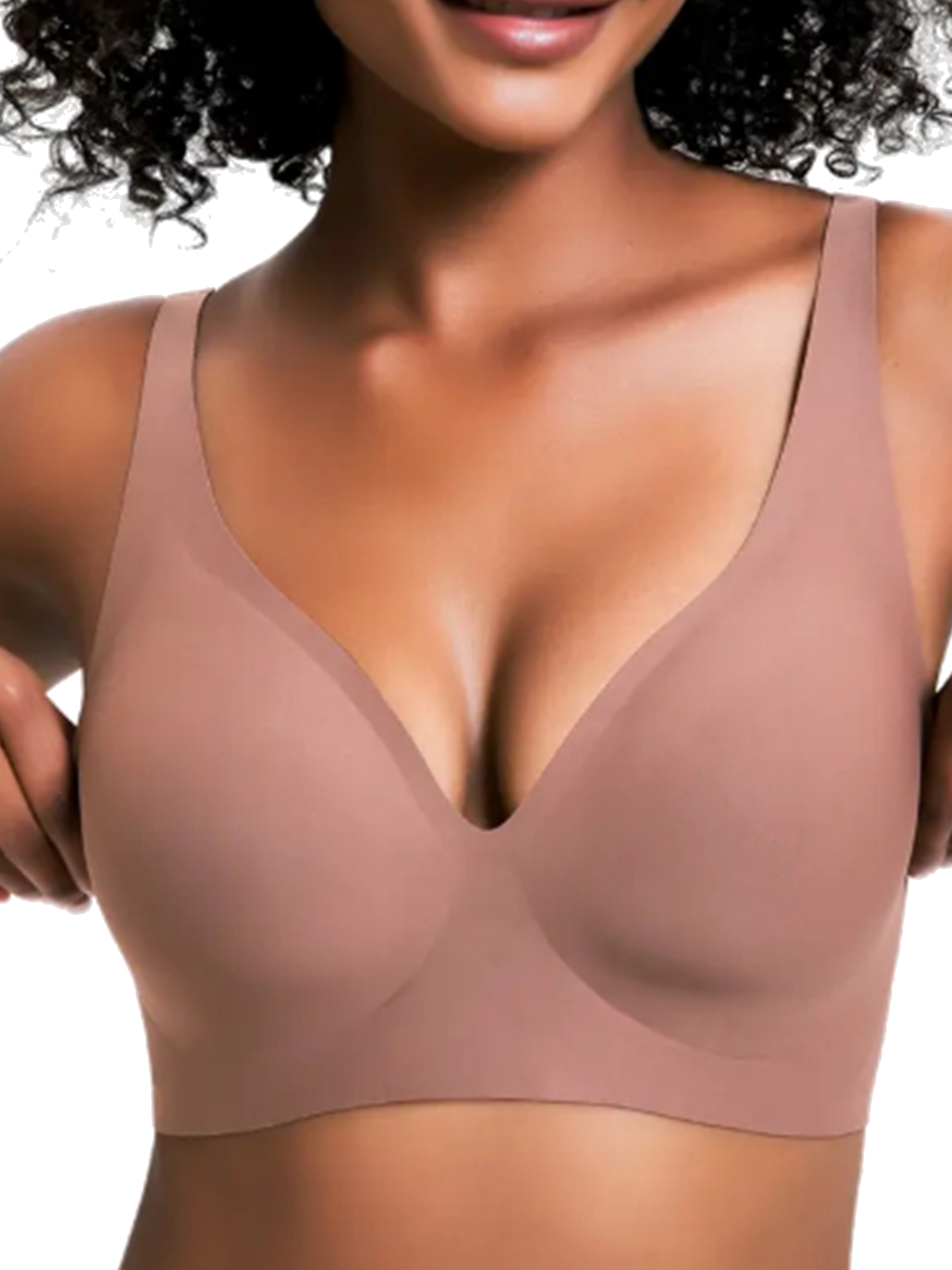 Jelly Wireless Deep V Seamless Push Up T-Shirt Bra