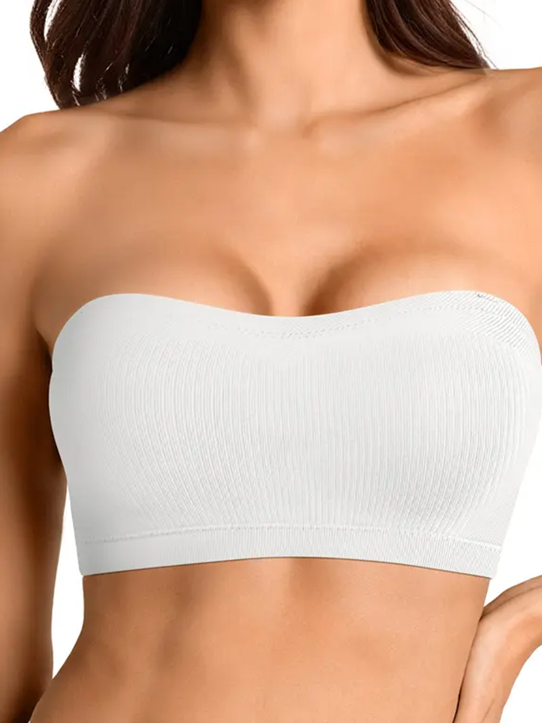 Stay Put Wireless Seamless Strapless Bandeau Bra with Convertible Straps