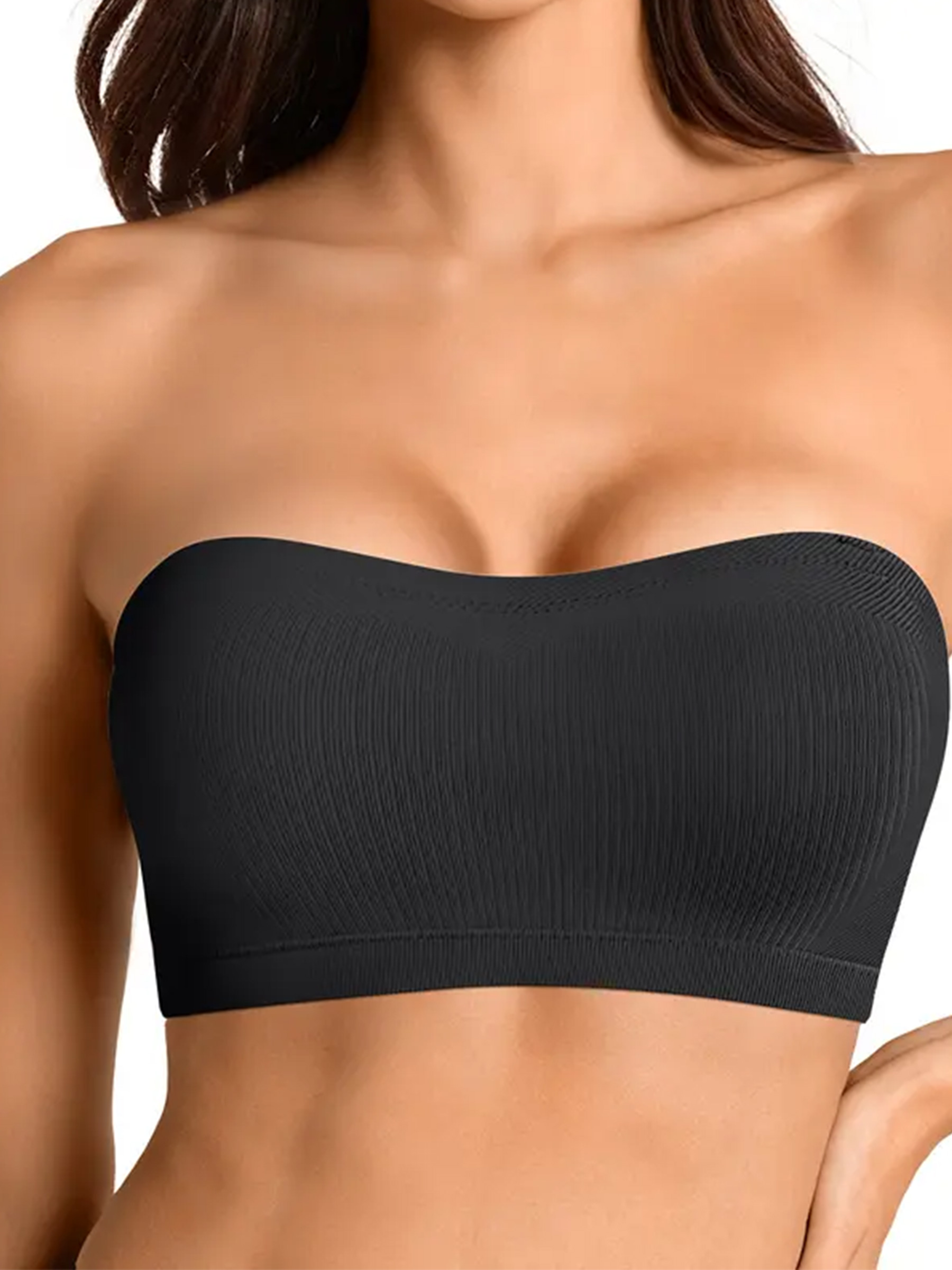 Stay Put Wireless Seamless Strapless Bandeau Bra with Convertible Straps