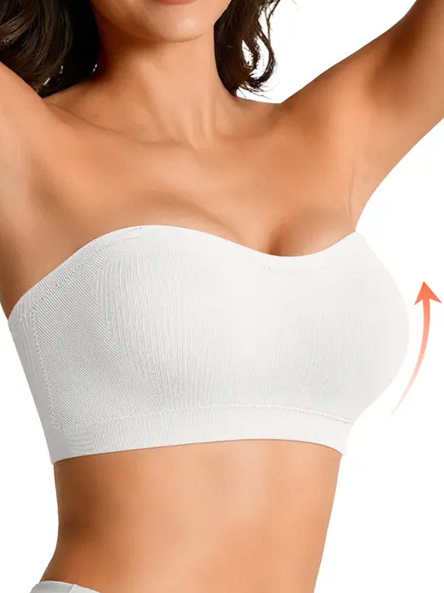 Stay Put Wireless Seamless Strapless Bandeau Bra with Convertible Straps