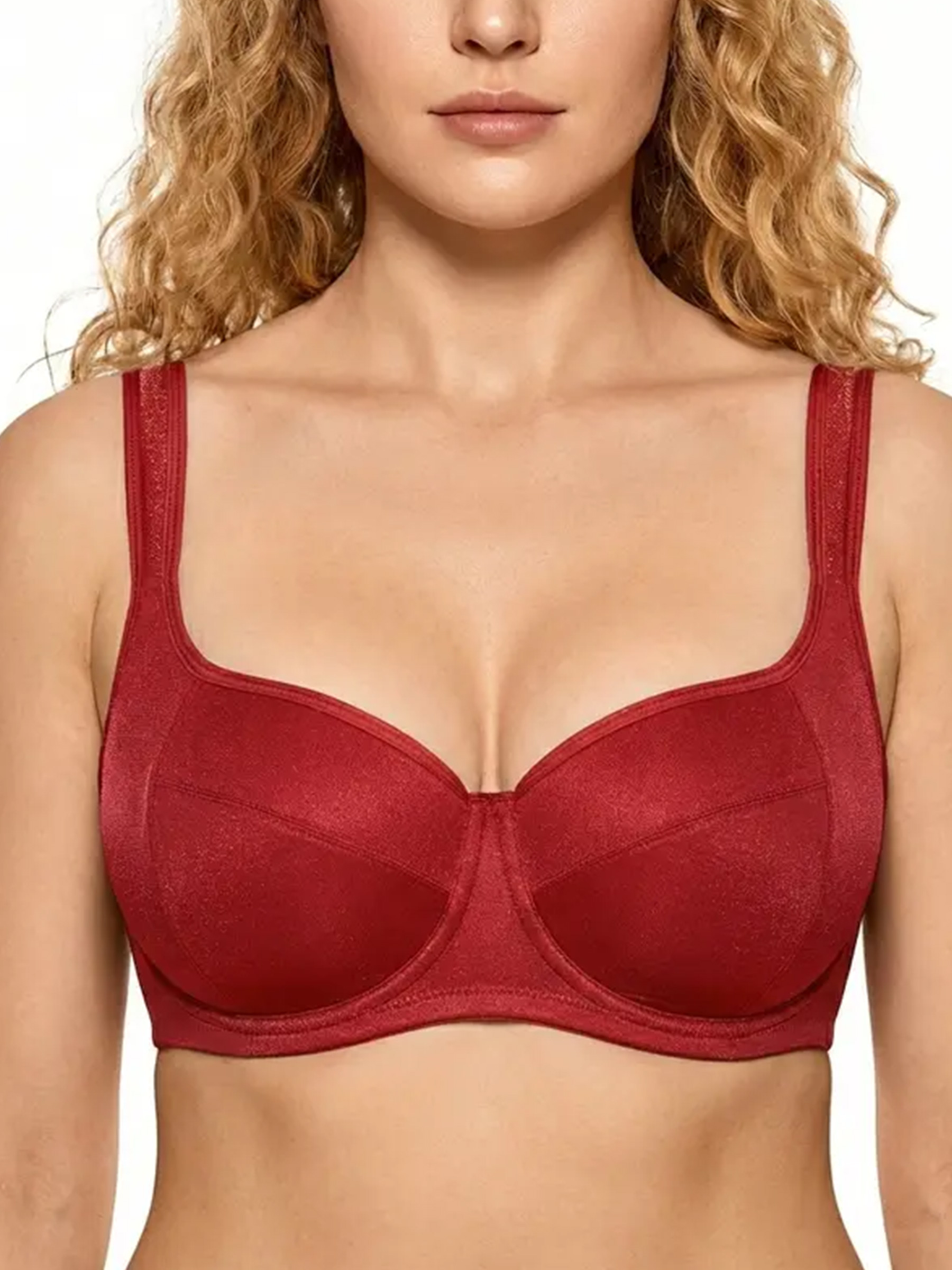 Plus Size Glass-Shimmer Lightly Padded Balconette Bra