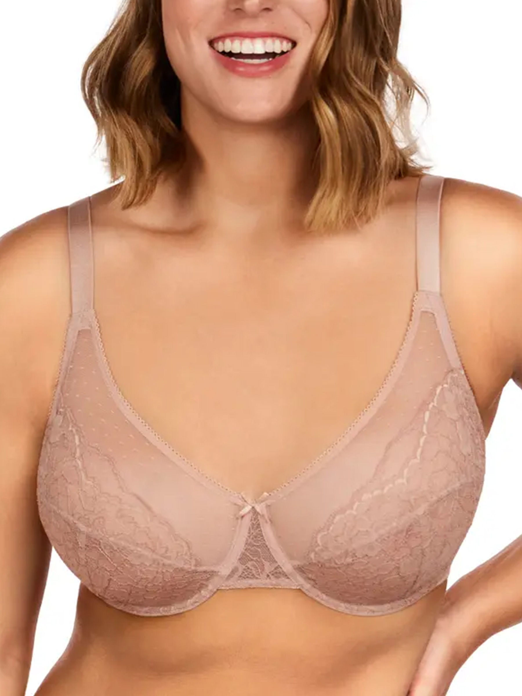 Enchante Floral Lace Plus Size Unlined Minimizer Full Coverage Bra