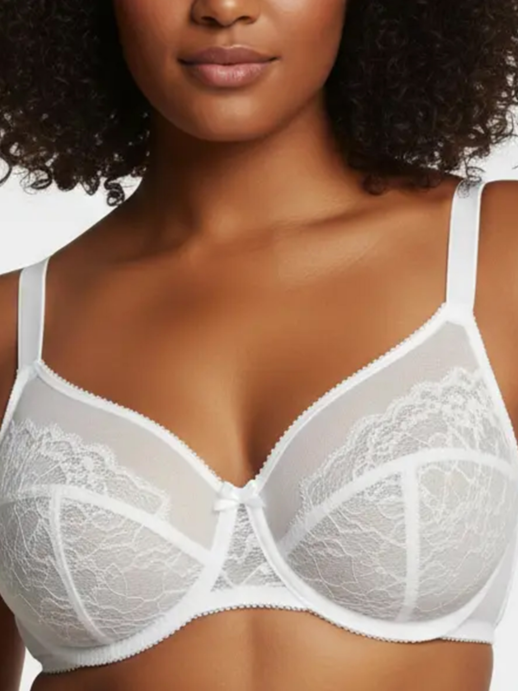 Enchante Floral Lace Plus Size Unlined Minimizer Full Coverage Bra