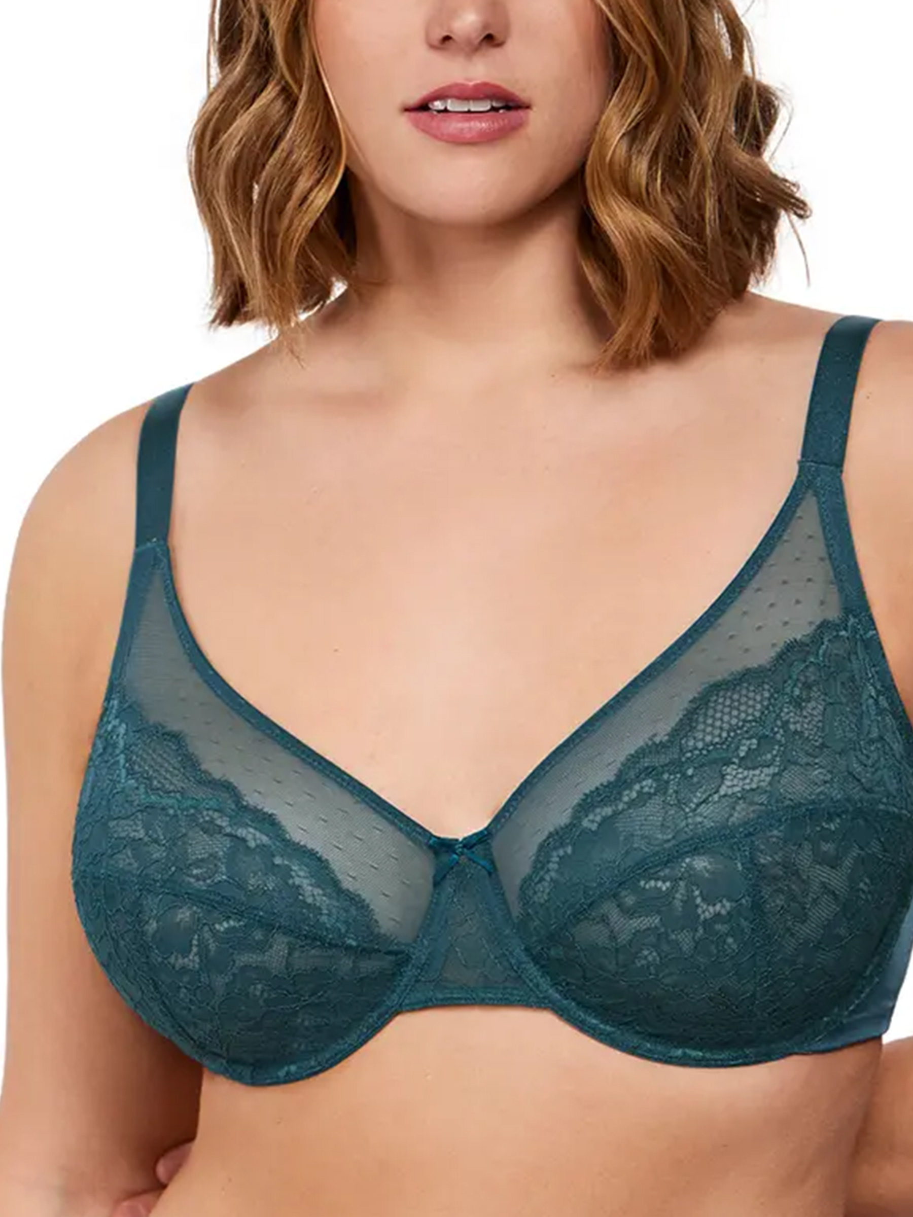 Enchante Floral Lace Plus Size Unlined Minimizer Full Coverage Bra