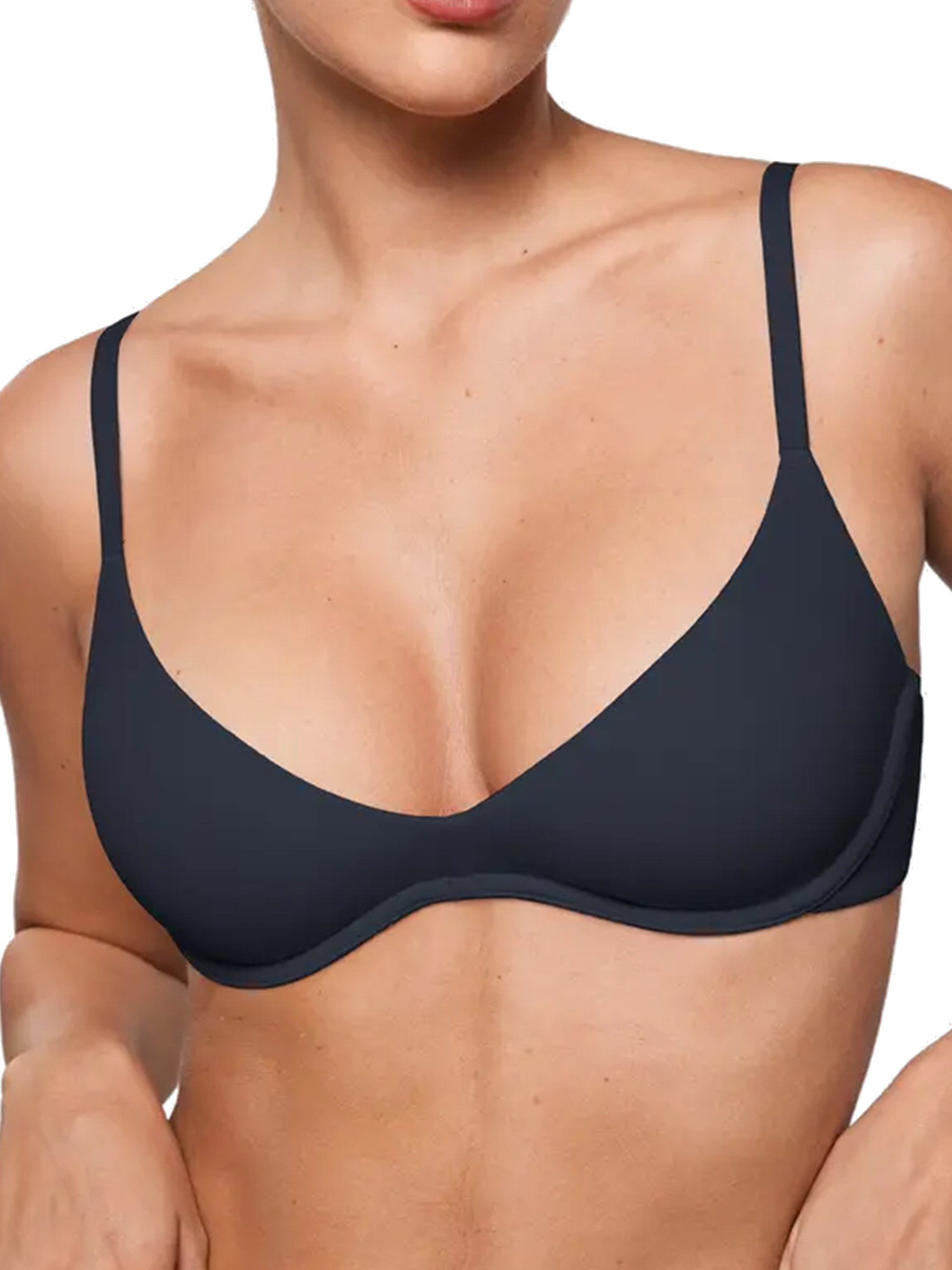 Inbarely Plus Plunge Unlined Underwire Demi Balconette Bra