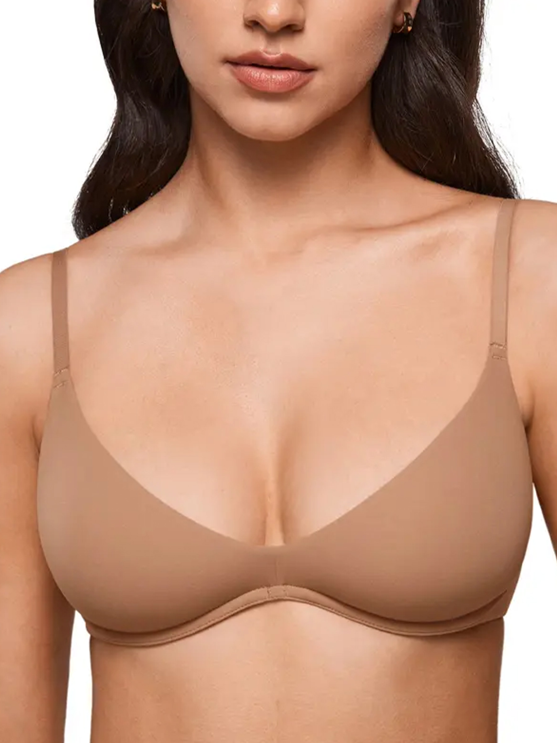 Inbarely Plus Plunge Unlined Underwire Demi Balconette Bra