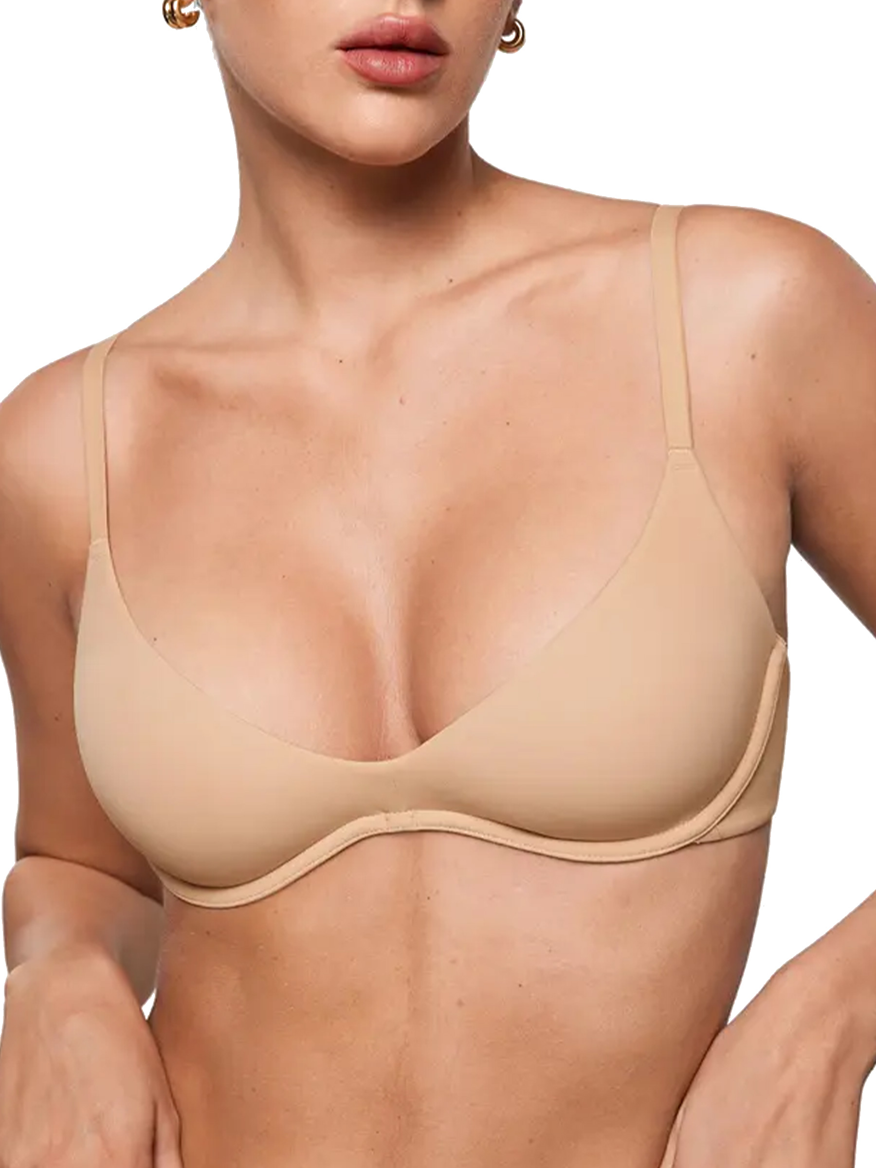 Inbarely Plus Plunge Unlined Underwire Demi Balconette Bra