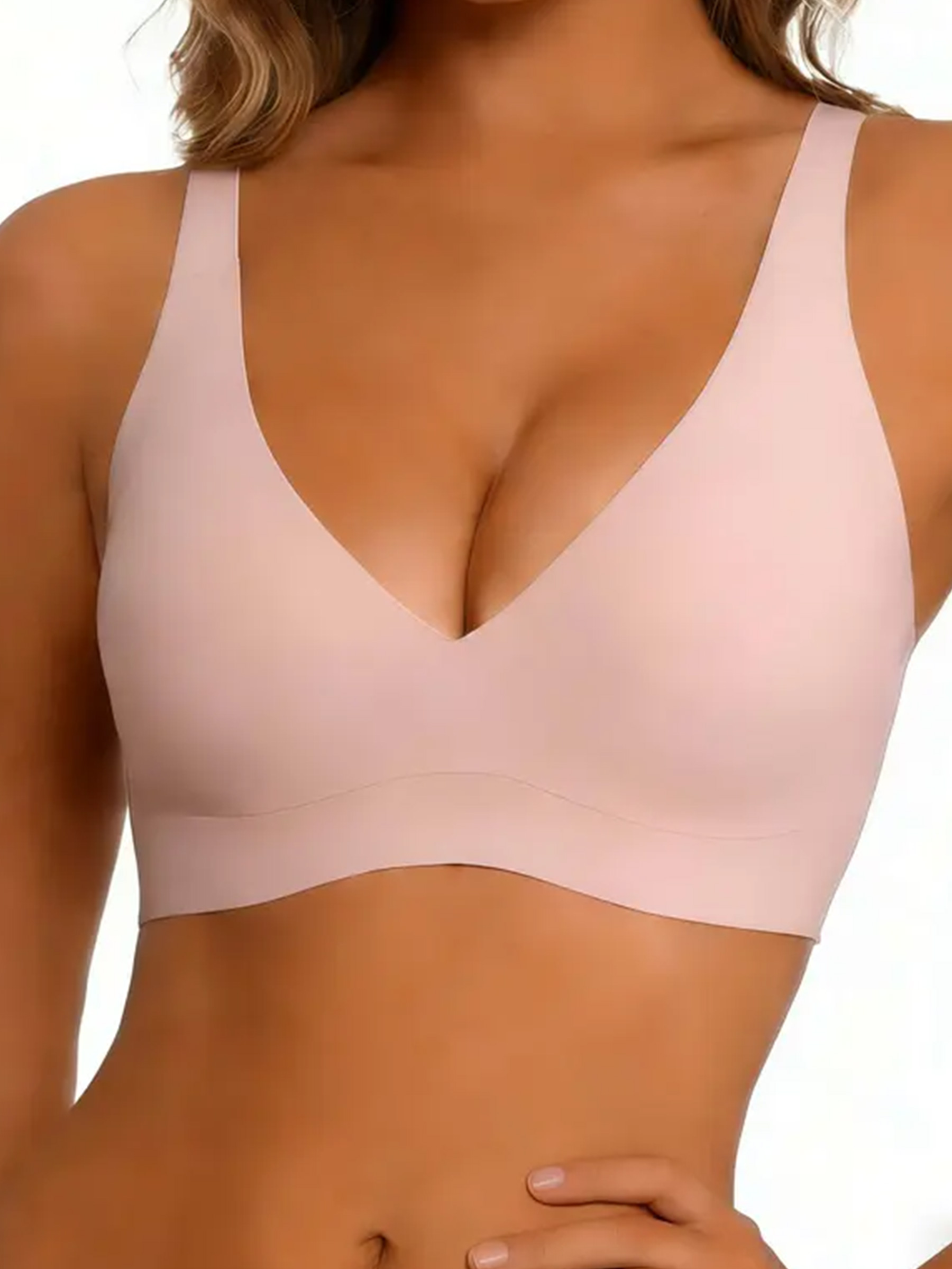 Leopard Jelly Wireless Deep V Seamless Push Up T-Shirt Bra