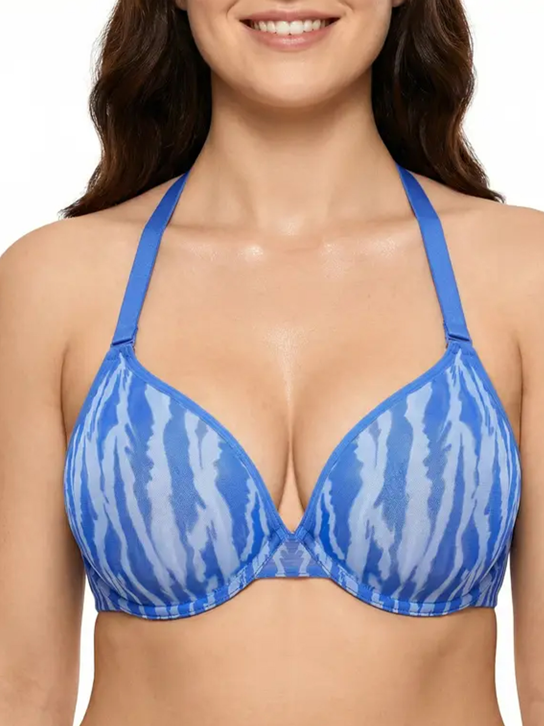 Zebra Print Sheer Mesh Underwire Minimizer Bra