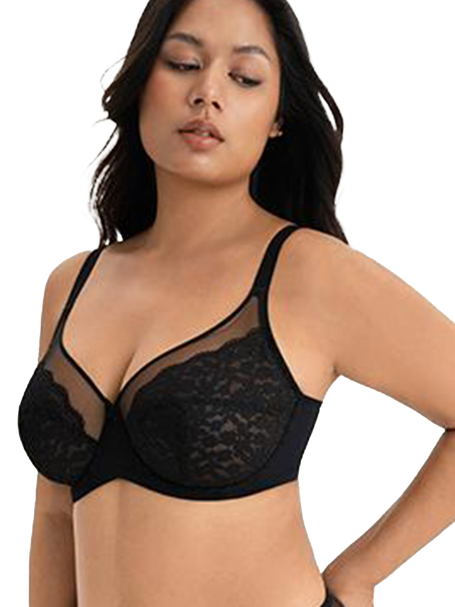 Daisy Floral Lace Unlined Underwire Minimizer Bra