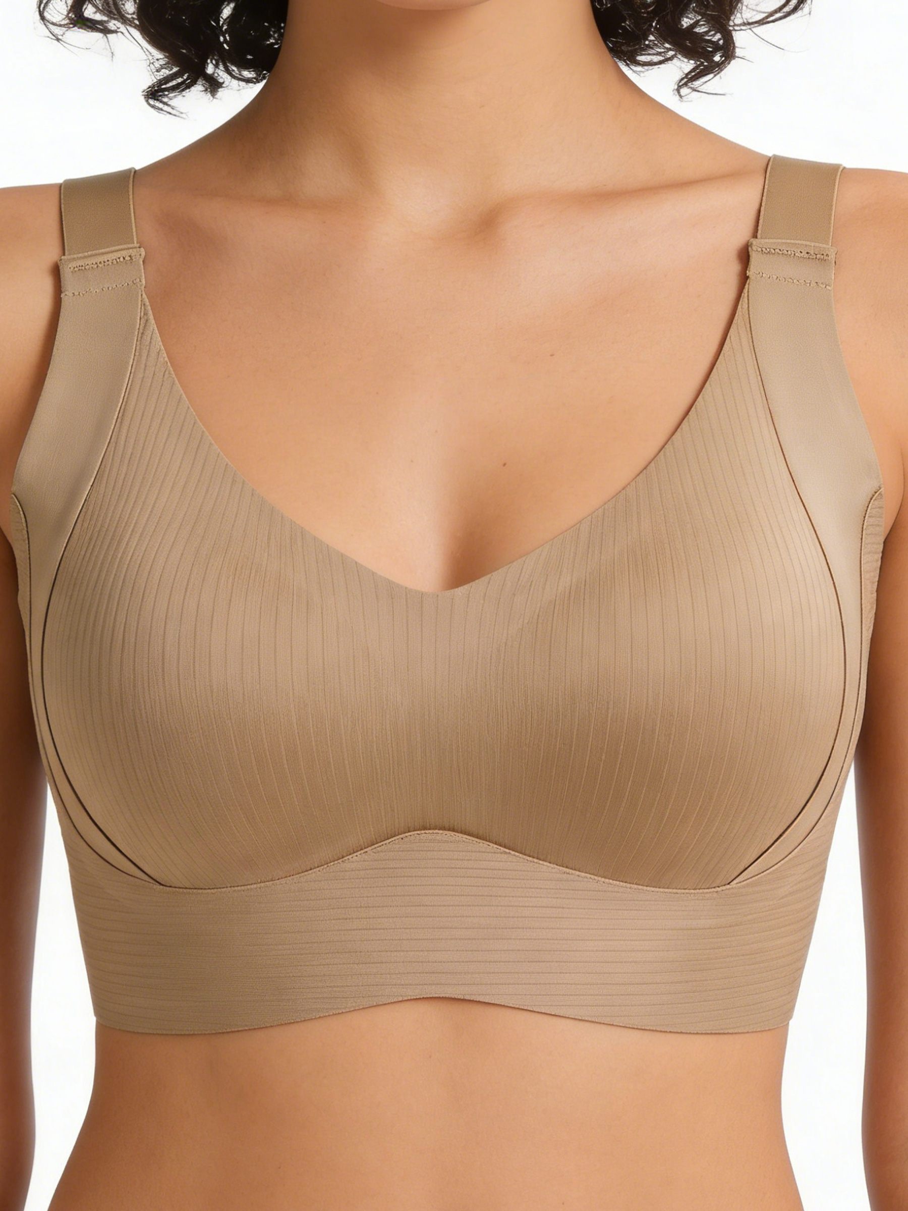 Solid Wireless Push Up Seamless Full Coverage Bra
