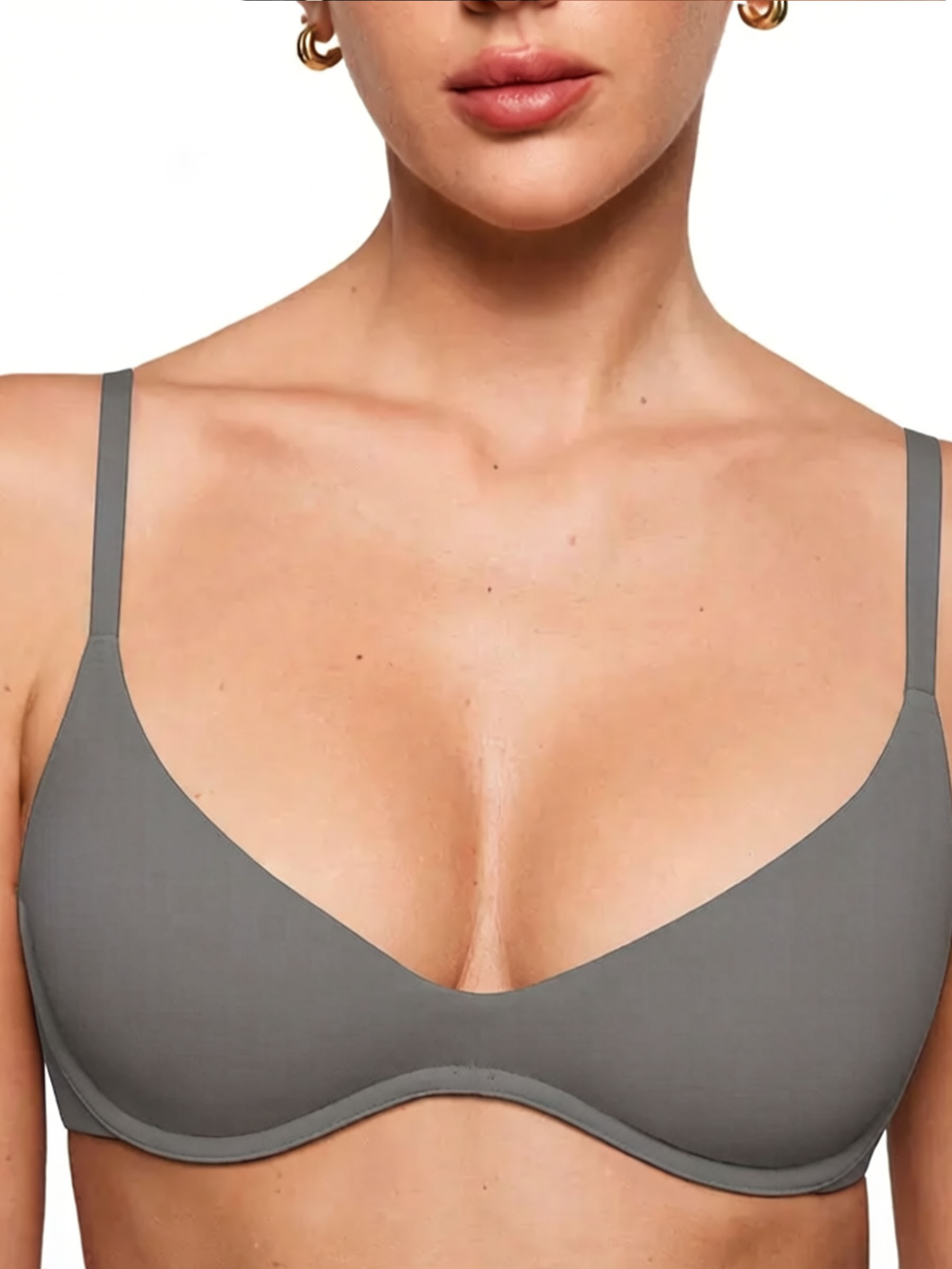 Inbarely Plus Plunge Unlined Underwire Demi Balconette Bra