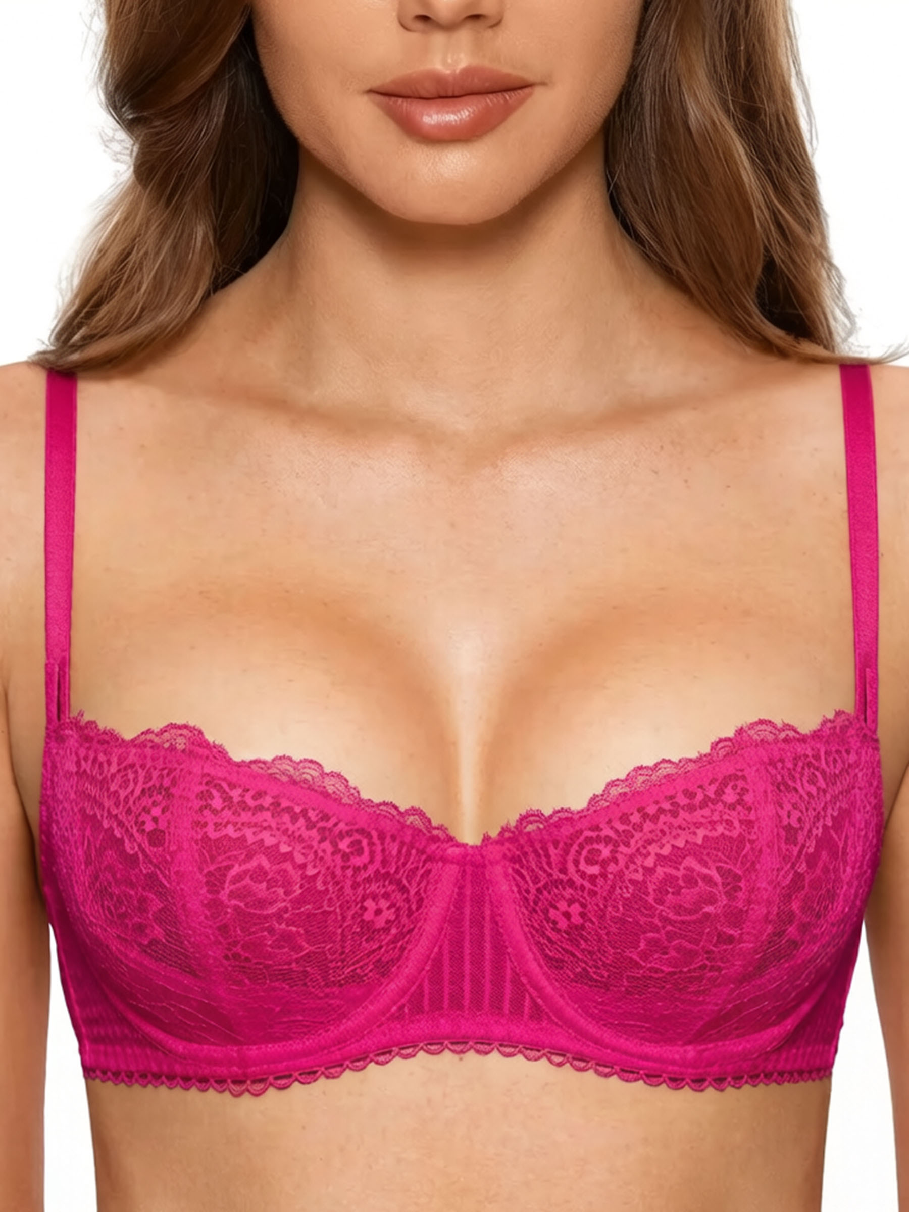 Lace Balconette Push Up Underwire Bra