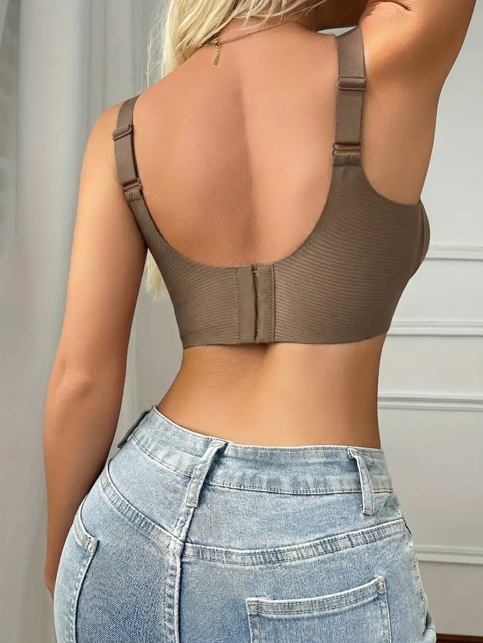 Seamless Ribbed Wireless Comfort Support Bra