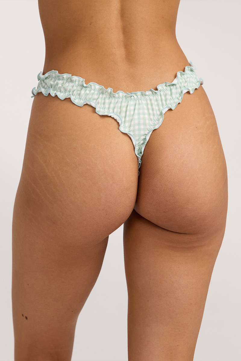 Whimsical Ruffled Thong Three-piece set with Mixed Prints