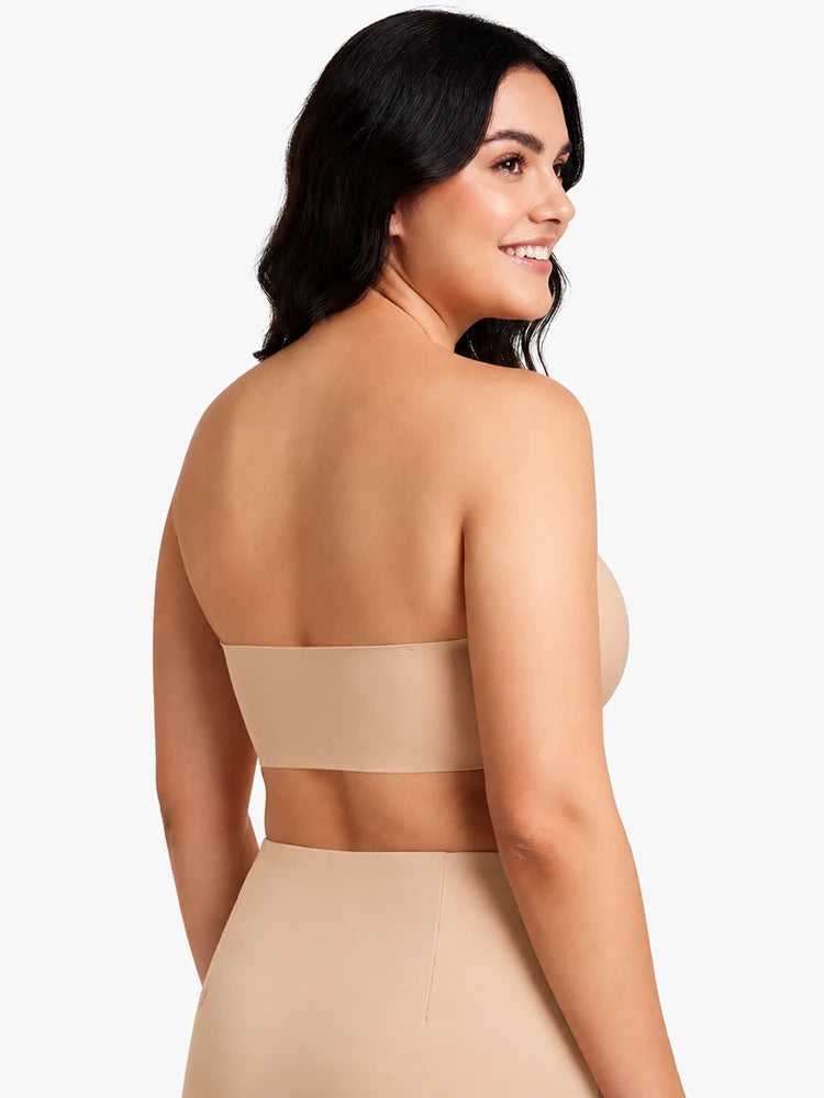 Plus-Size Women's Strapless Double Front Clasp Push-Up Bra