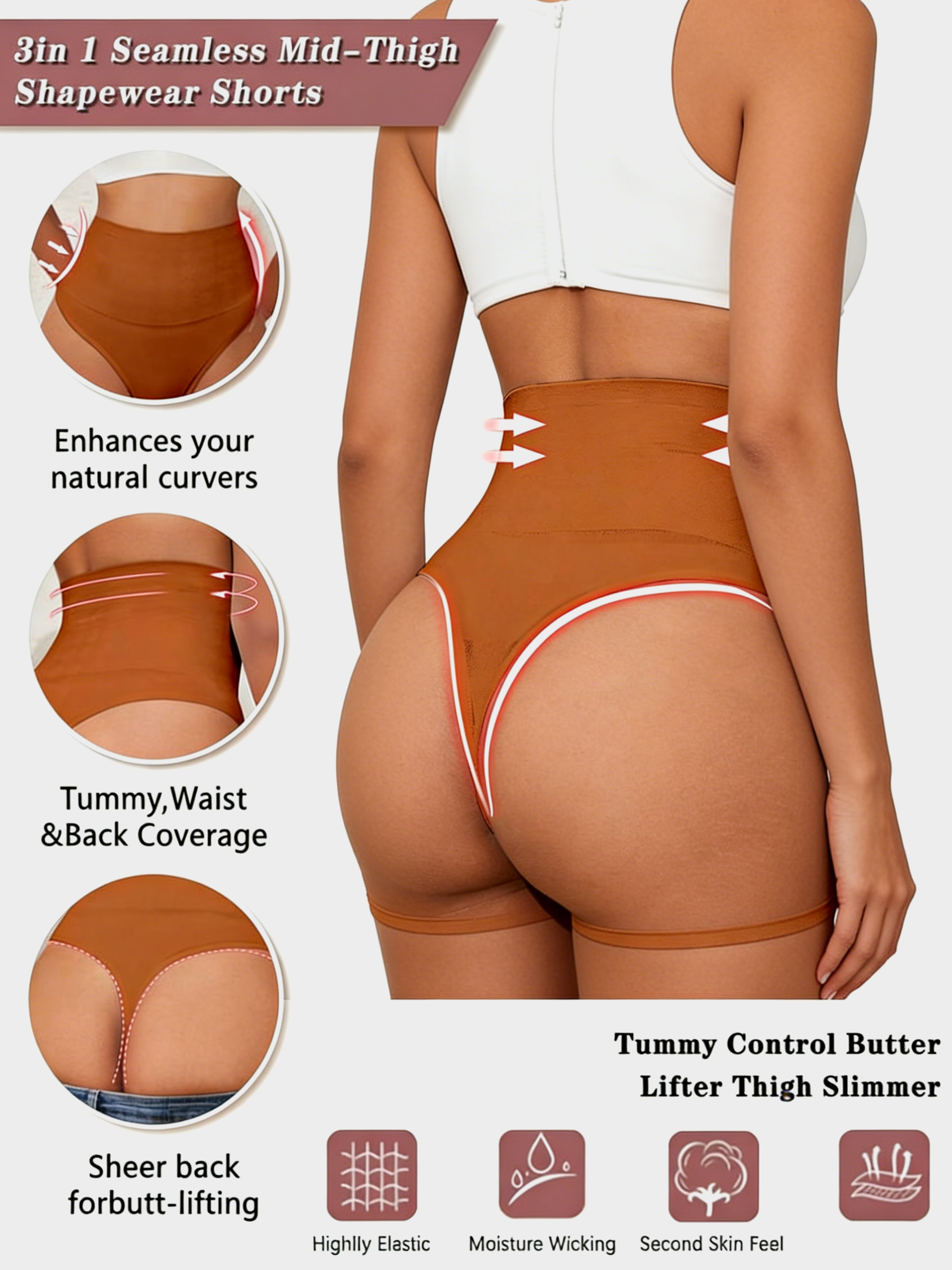 The Checkered High-Waist Sheer Back Shaping Panty