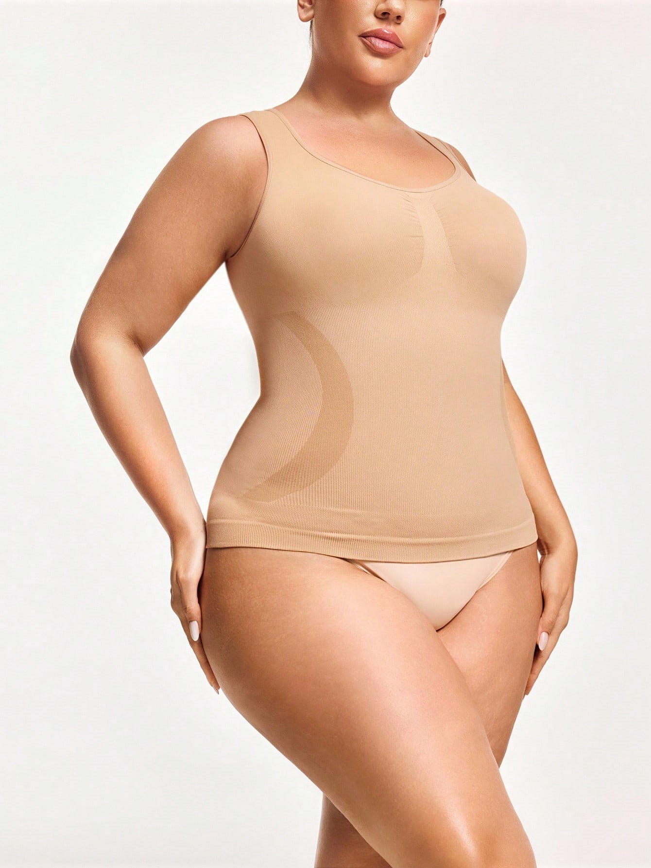 Plus Size Seamless U-Neck Shaping Tank Top