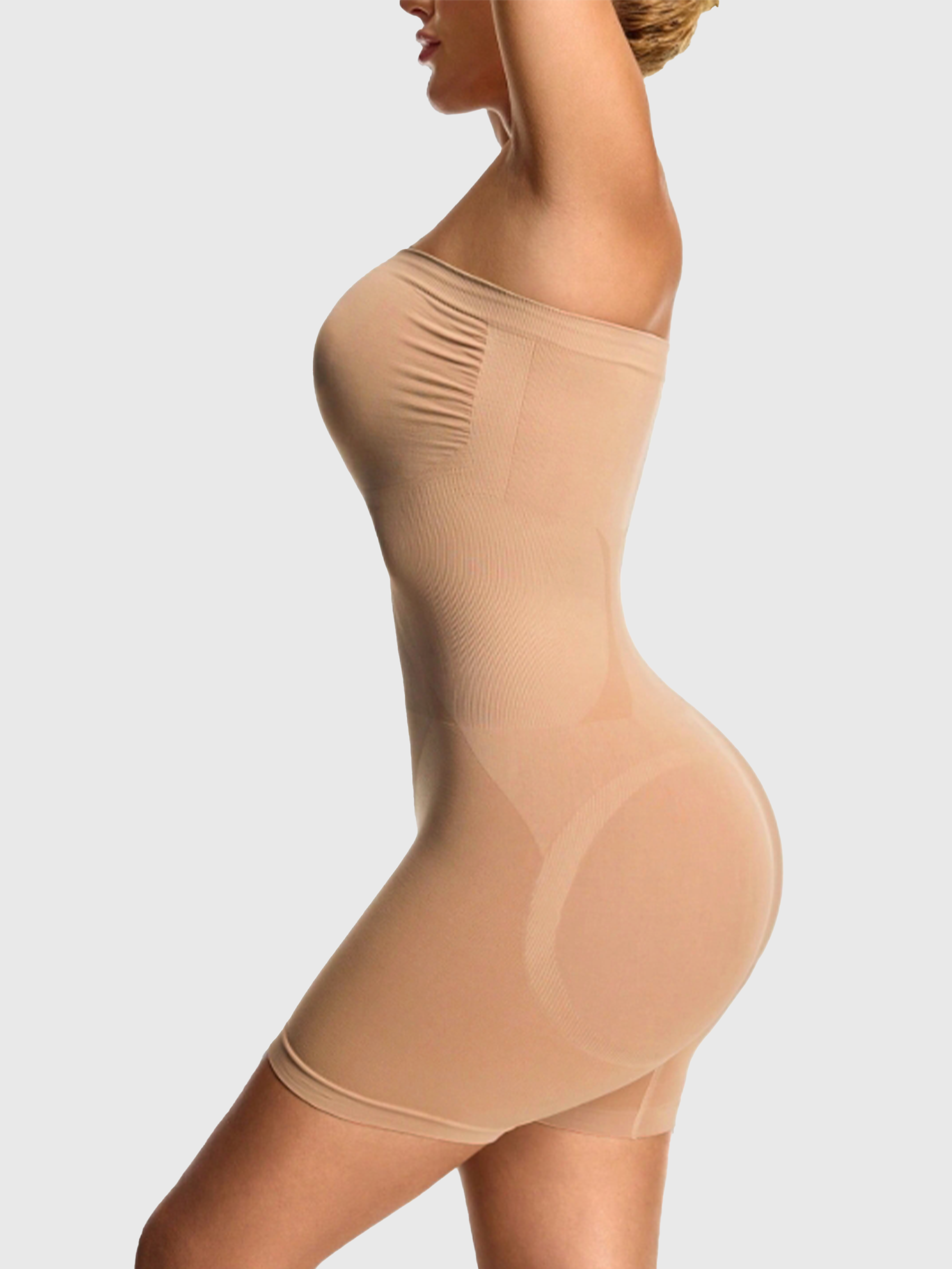 The Strapless Mid-Thigh Shaping Bodysuit