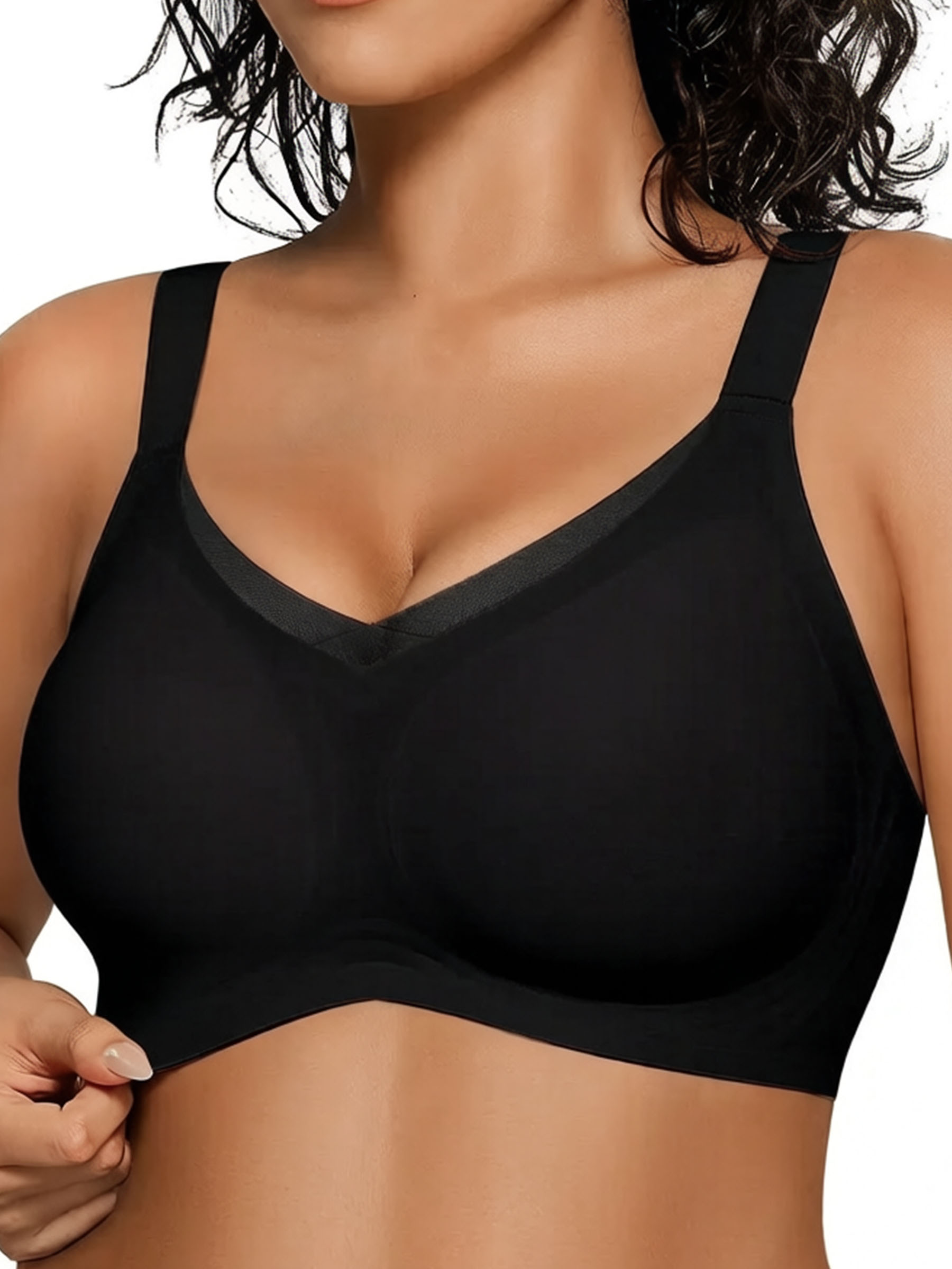 Wireless V-Neck Seamless T-Shirt Bra