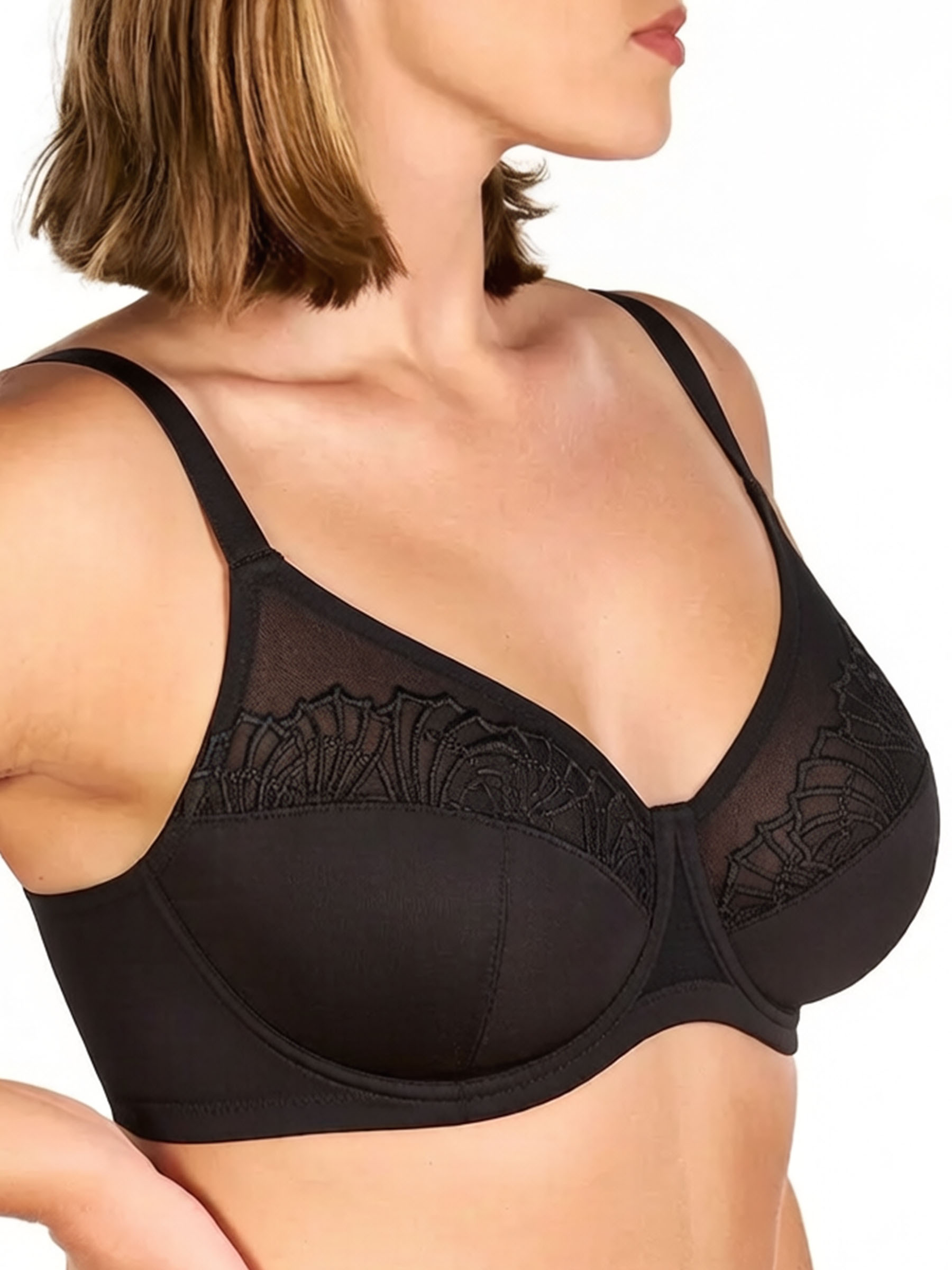 Full Coverage Unlined Underwire Wireless Minimizer Bra