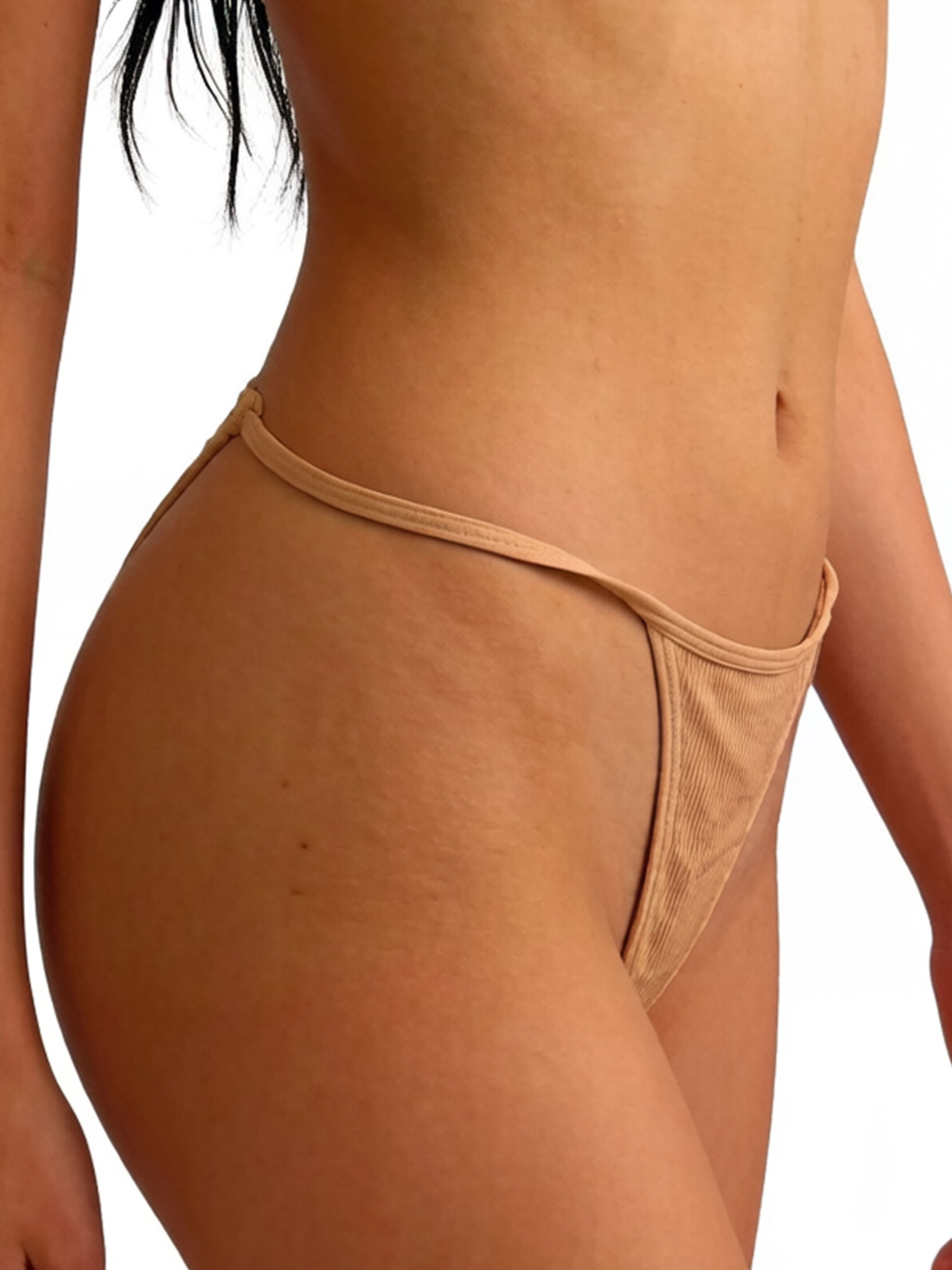 Ribbed Solid-Color Thongs - Soft Breathable Viscose Daily Wear Underwear