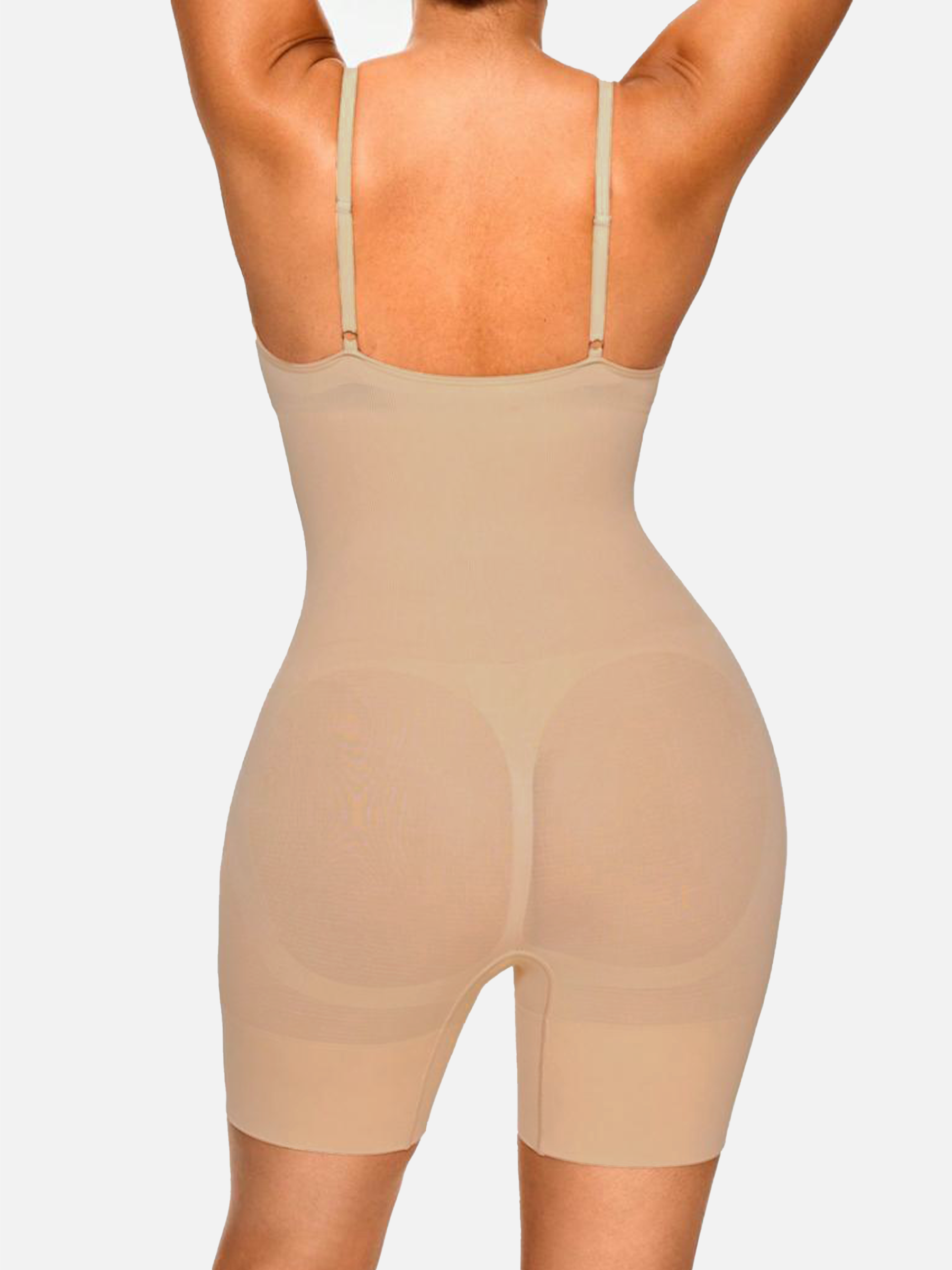 The Open Bust Mid-Thigh Shaping Bodysuit