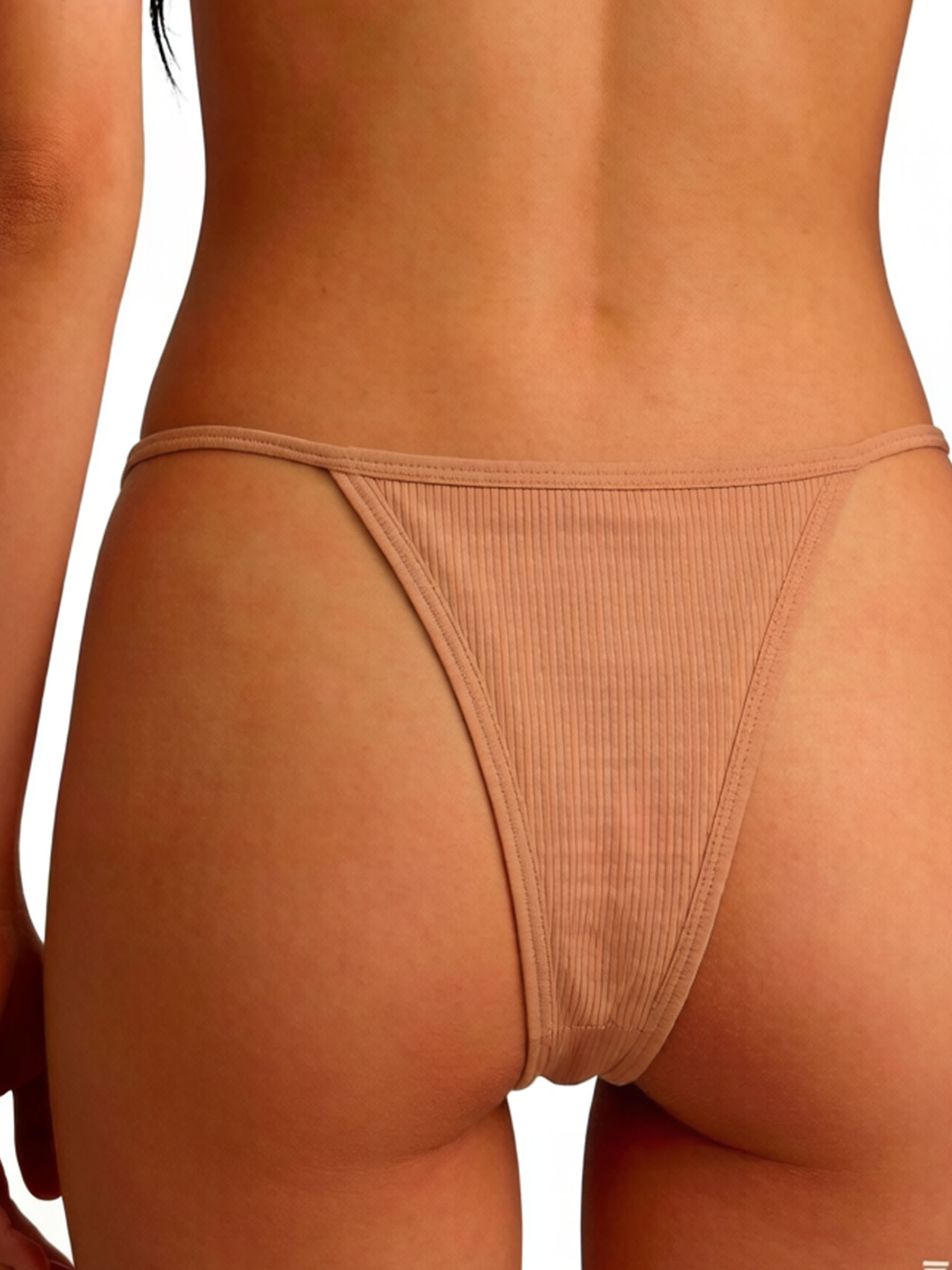 Ribbed Solid-Color Thongs - Soft Breathable Viscose Daily Wear Underwear