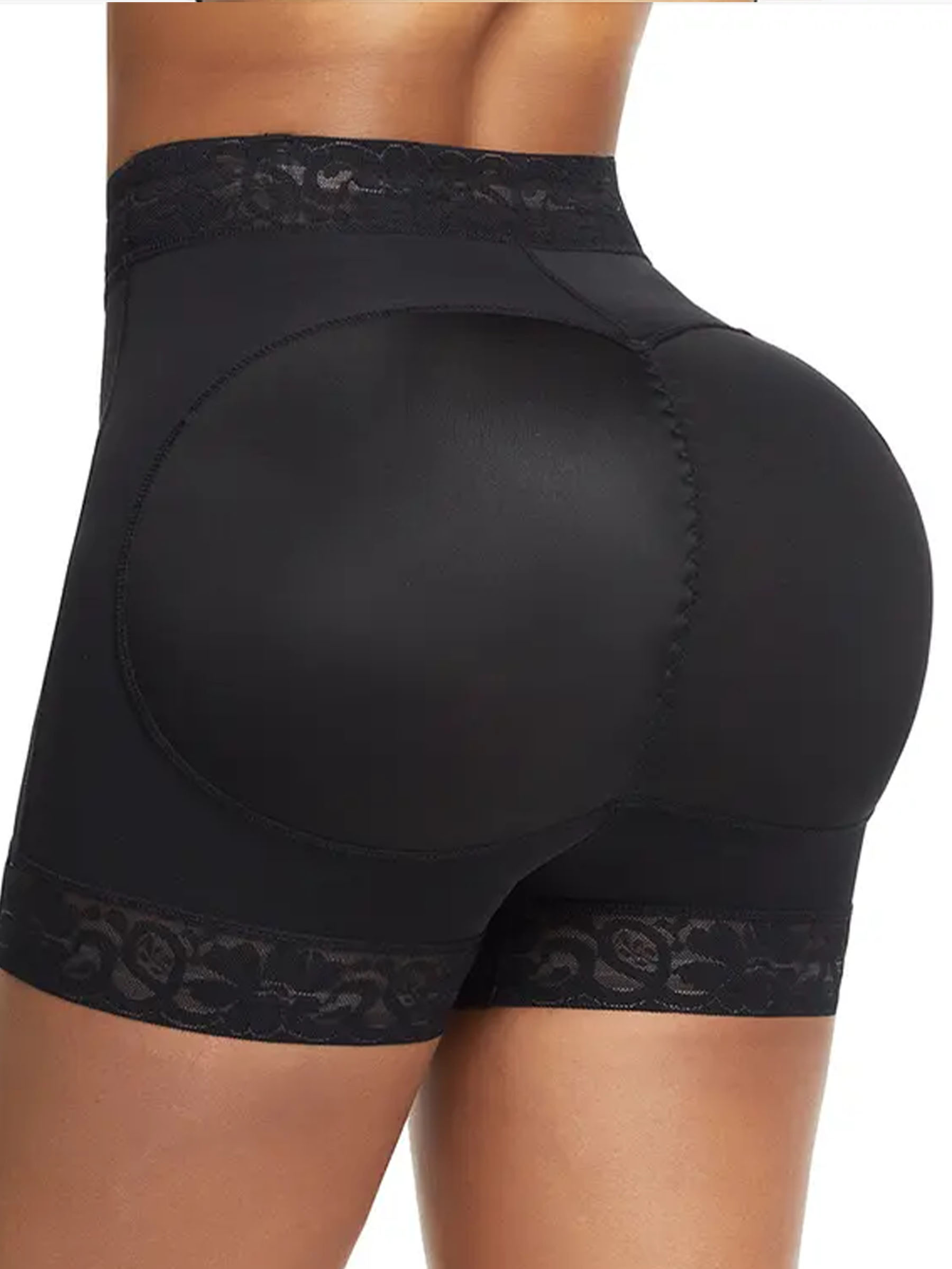 Butt Lifter Tummy Control Shapewear Shorts - Lace Trim Compression Underwear