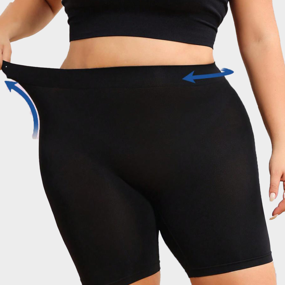 Plus Size Seamless Butt-Lift Mid-Thigh Smoothing Shorts