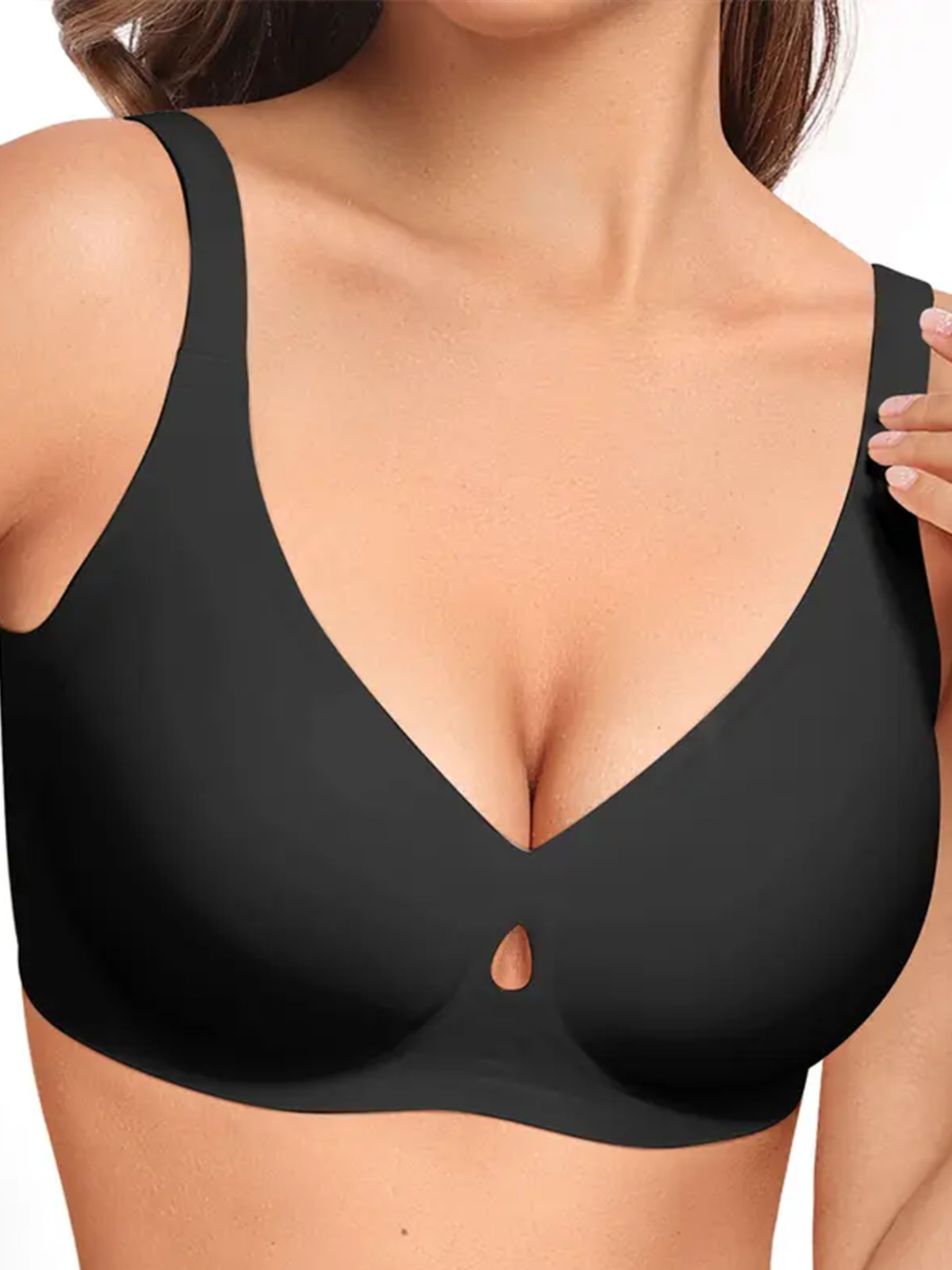 Wireless V-Neck Push Up Seamless Bra