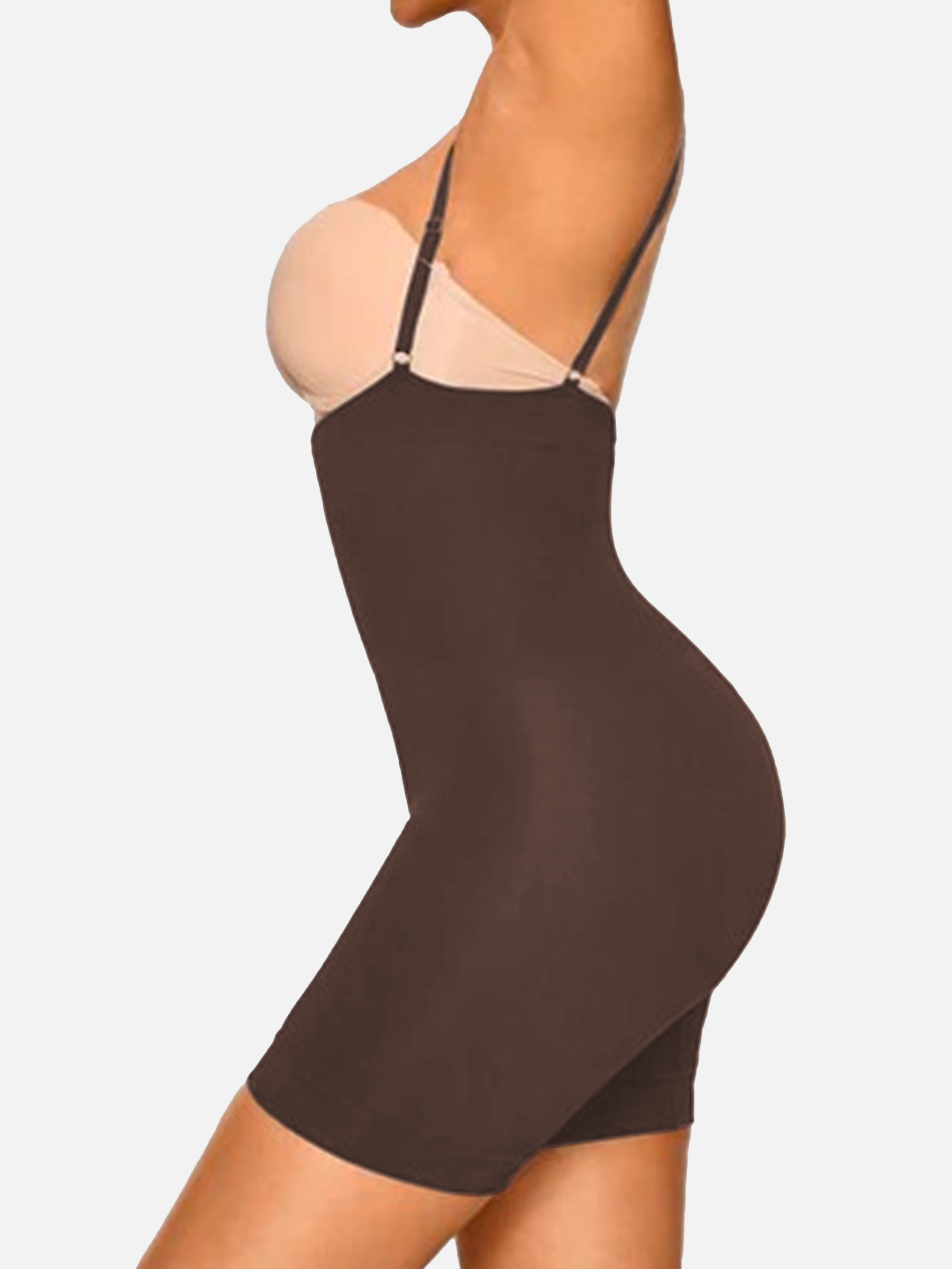 The Open Bust Mid-Thigh Shaping Bodysuit