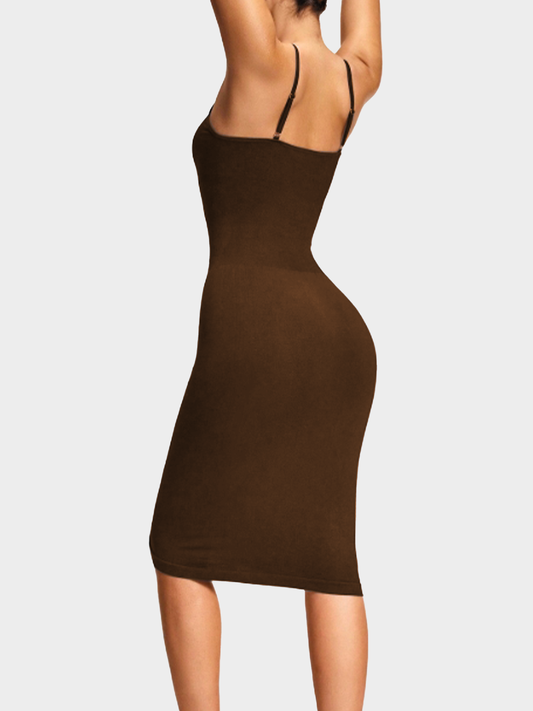 Seamless Adjustable Strap Firm Shaping Midi Slip