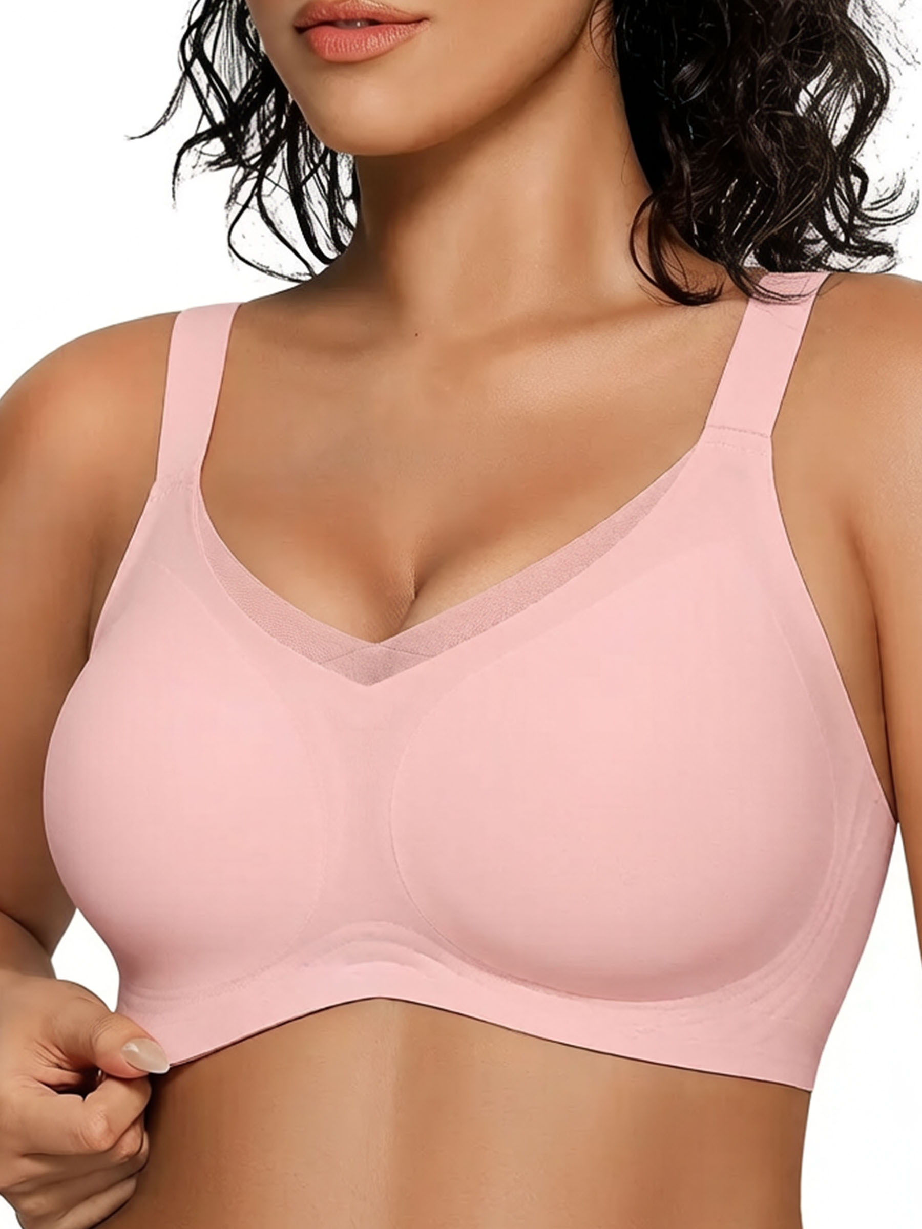Wireless V-Neck Seamless T-Shirt Bra