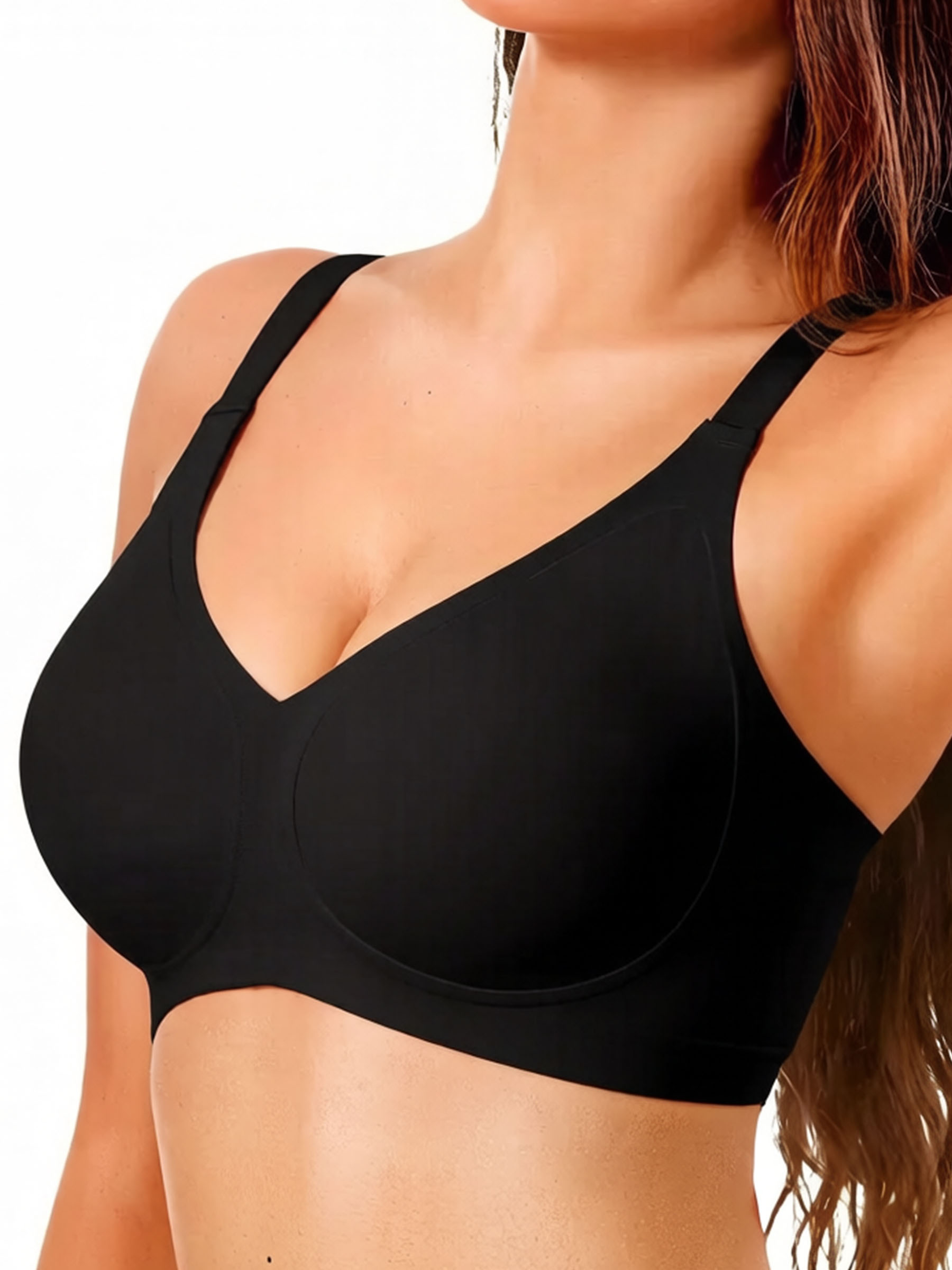 Wireless V-Neck Push Up Seamless Bra