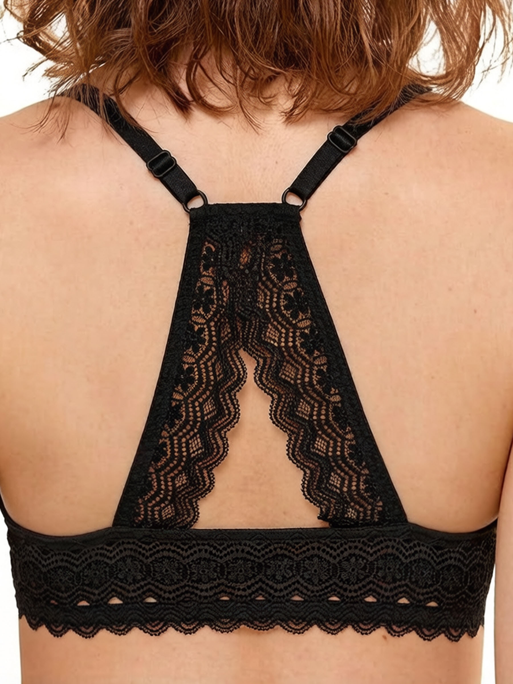 Lace Underwire Plunge Push Up Bra