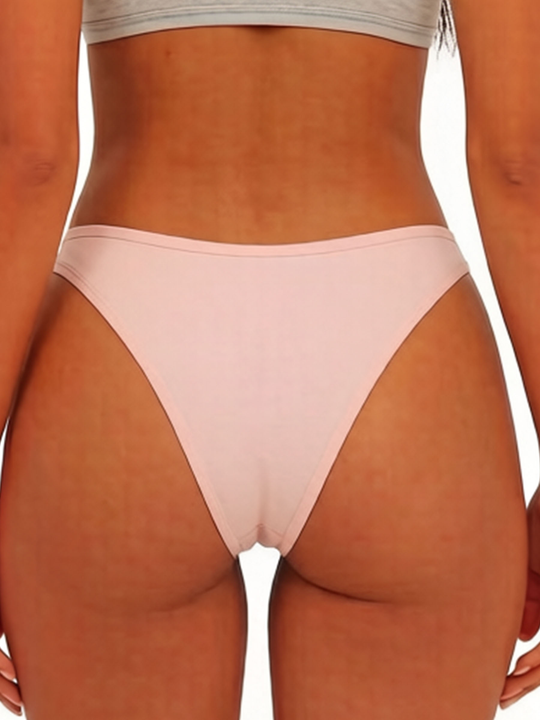 Low Rise Ribbed Cotton Thongs - Soft Breathable High-Cut Underwear