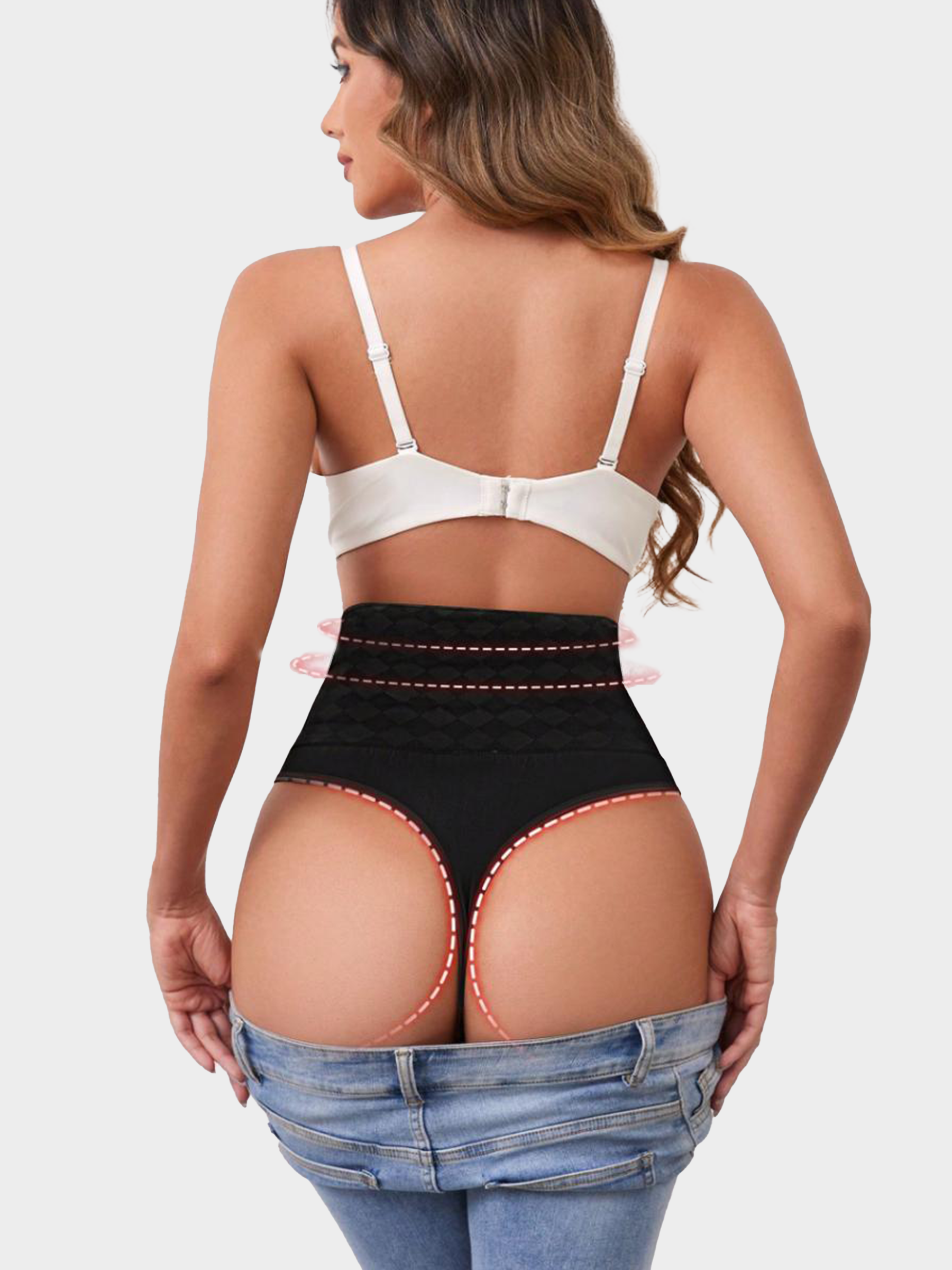 The Checkered High-Waist Sheer Back Shaping Panty