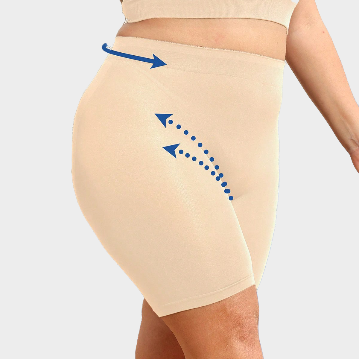Plus Size Seamless Butt-Lift Mid-Thigh Smoothing Shorts