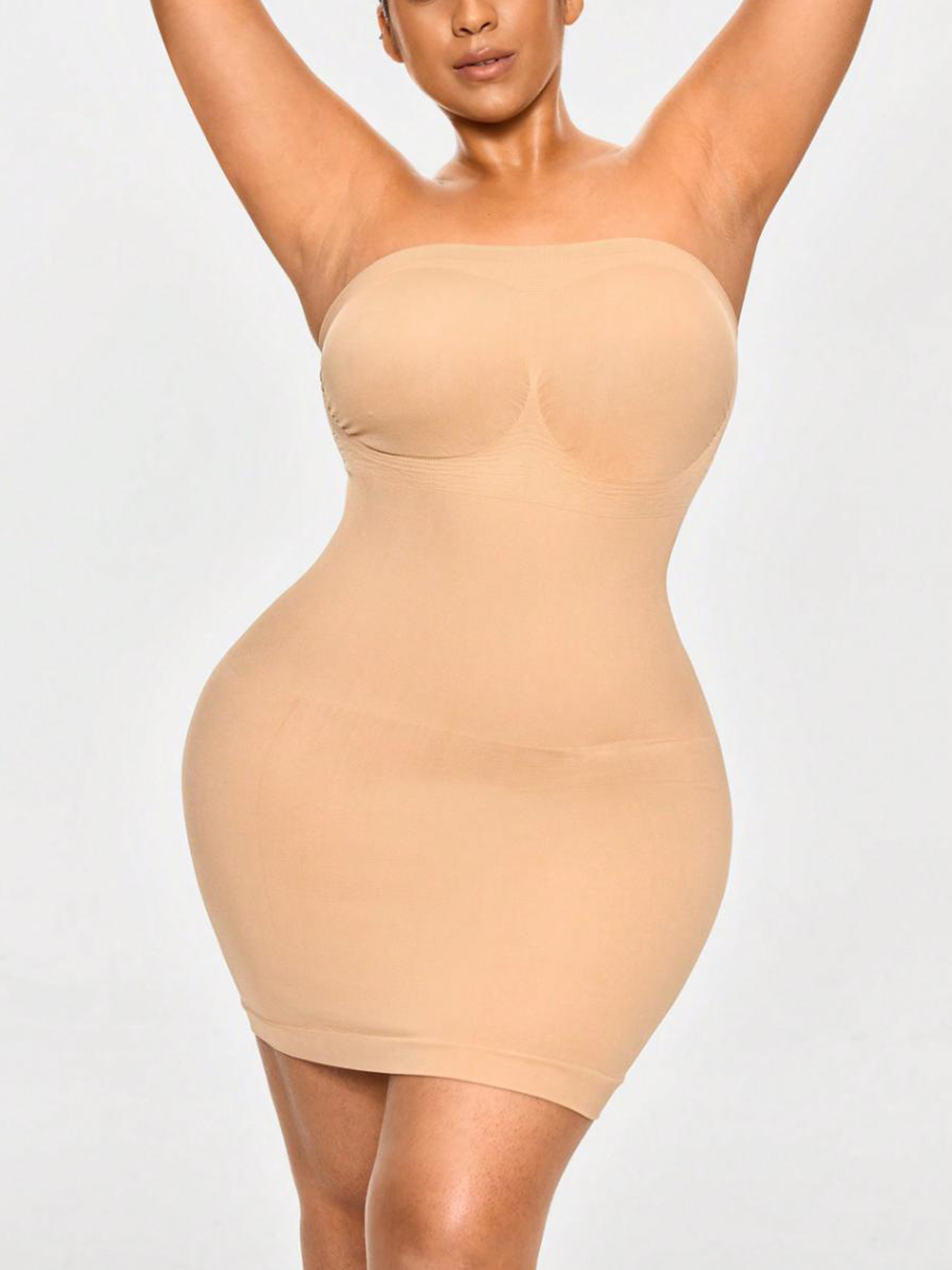 Plus Size Strapless Mini Shaping Slip Dress